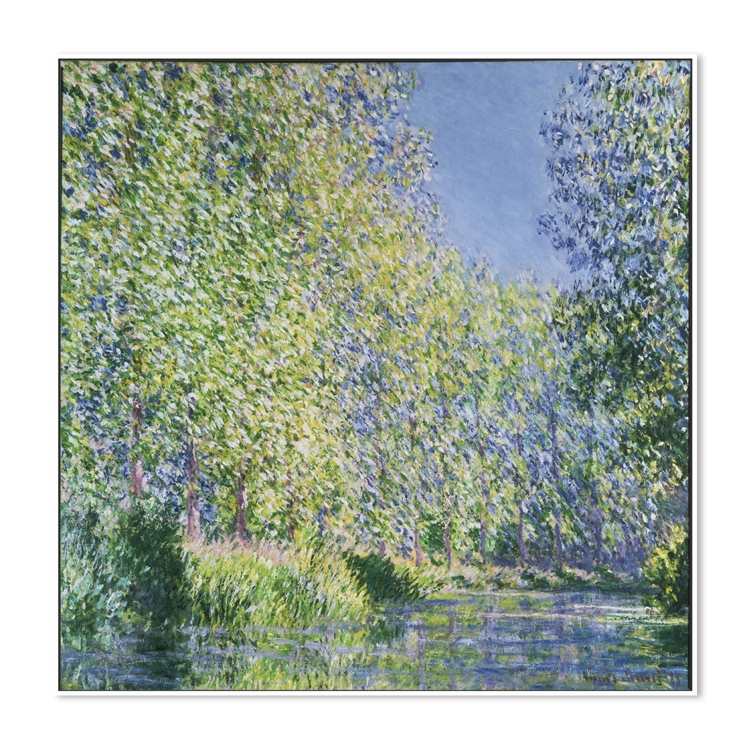 wall-art-print-canvas-poster-framed-Bend in the River Epte 1888 , By Monet-by-Gioia Wall Art-Gioia Wall Art
