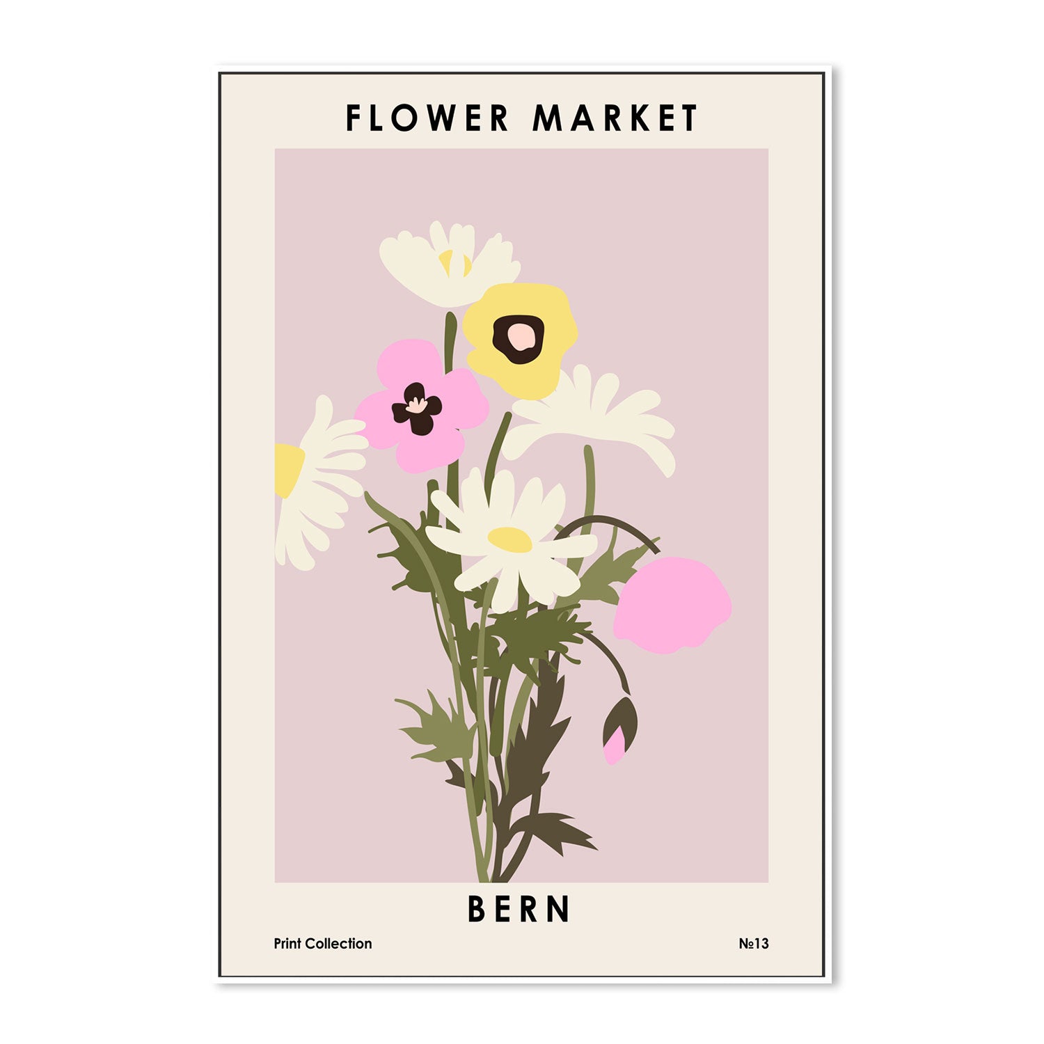 wall-art-print-canvas-poster-framed-Bern Flower Market-GIOIA-WALL-ART