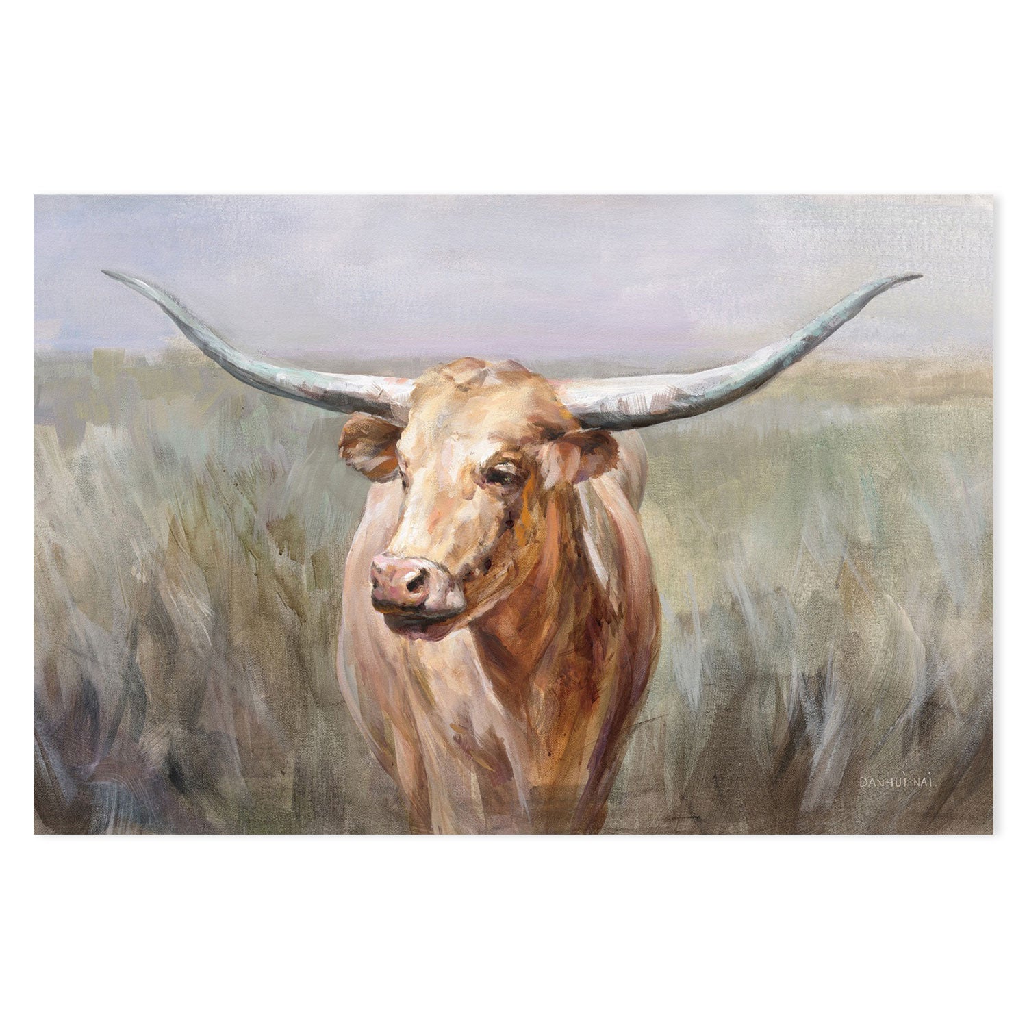 wall-art-print-canvas-poster-framed-Big Sky Longhorn-by-Danhui Nai-Gioia Wall Art