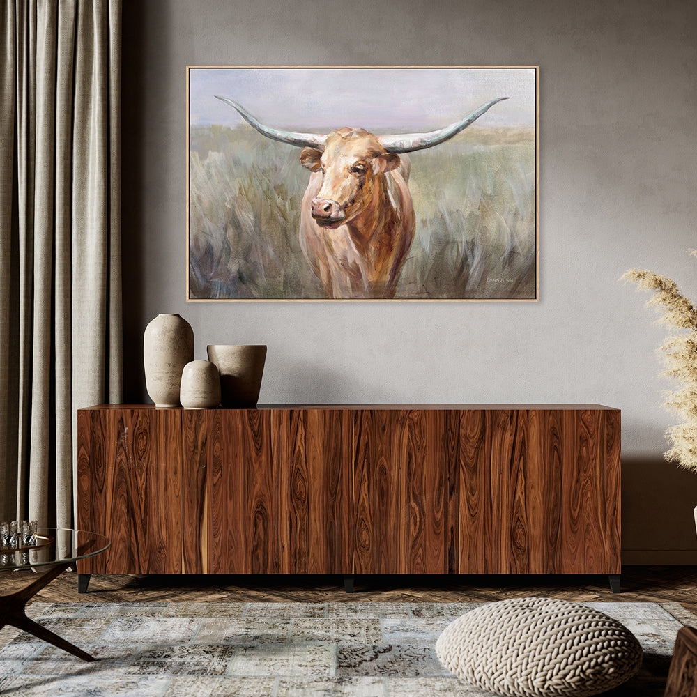 wall-art-print-canvas-poster-framed-Big Sky Longhorn-by-Danhui Nai-Gioia Wall Art