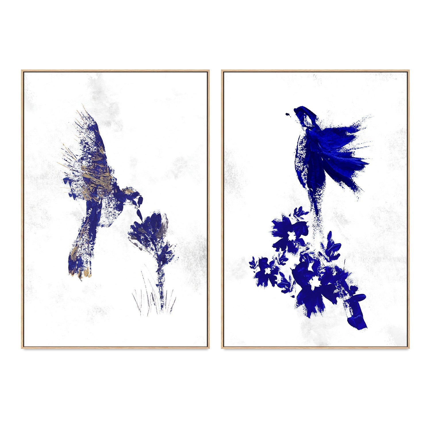 wall-art-print-canvas-poster-framed-Bird Flutter, Style A & B, Set Of 2 , By Danushka Abeygoda-GIOIA-WALL-ART