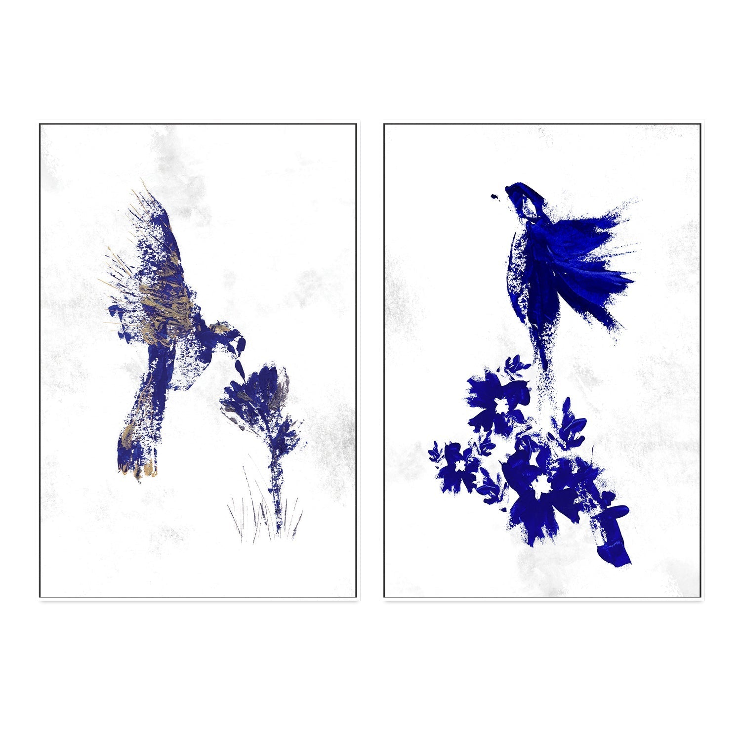 wall-art-print-canvas-poster-framed-Bird Flutter, Style A & B, Set Of 2 , By Danushka Abeygoda-GIOIA-WALL-ART