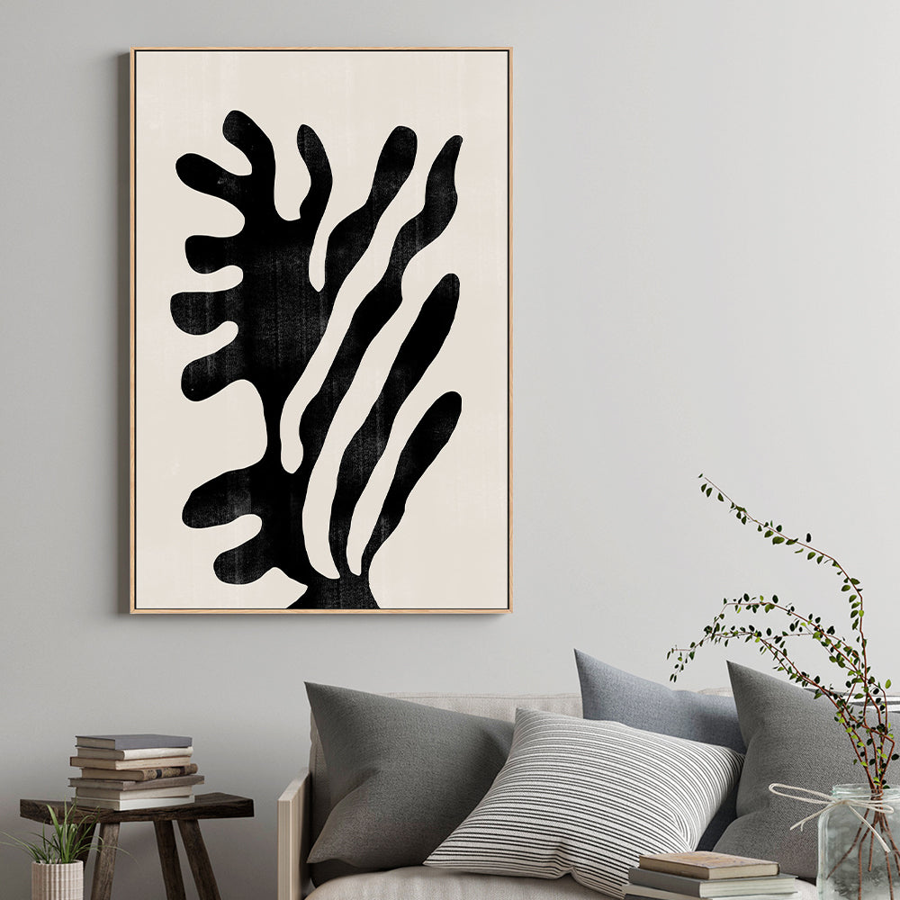 wall-art-print-canvas-poster-framed-Black Abstract Coral-GIOIA-WALL-ART