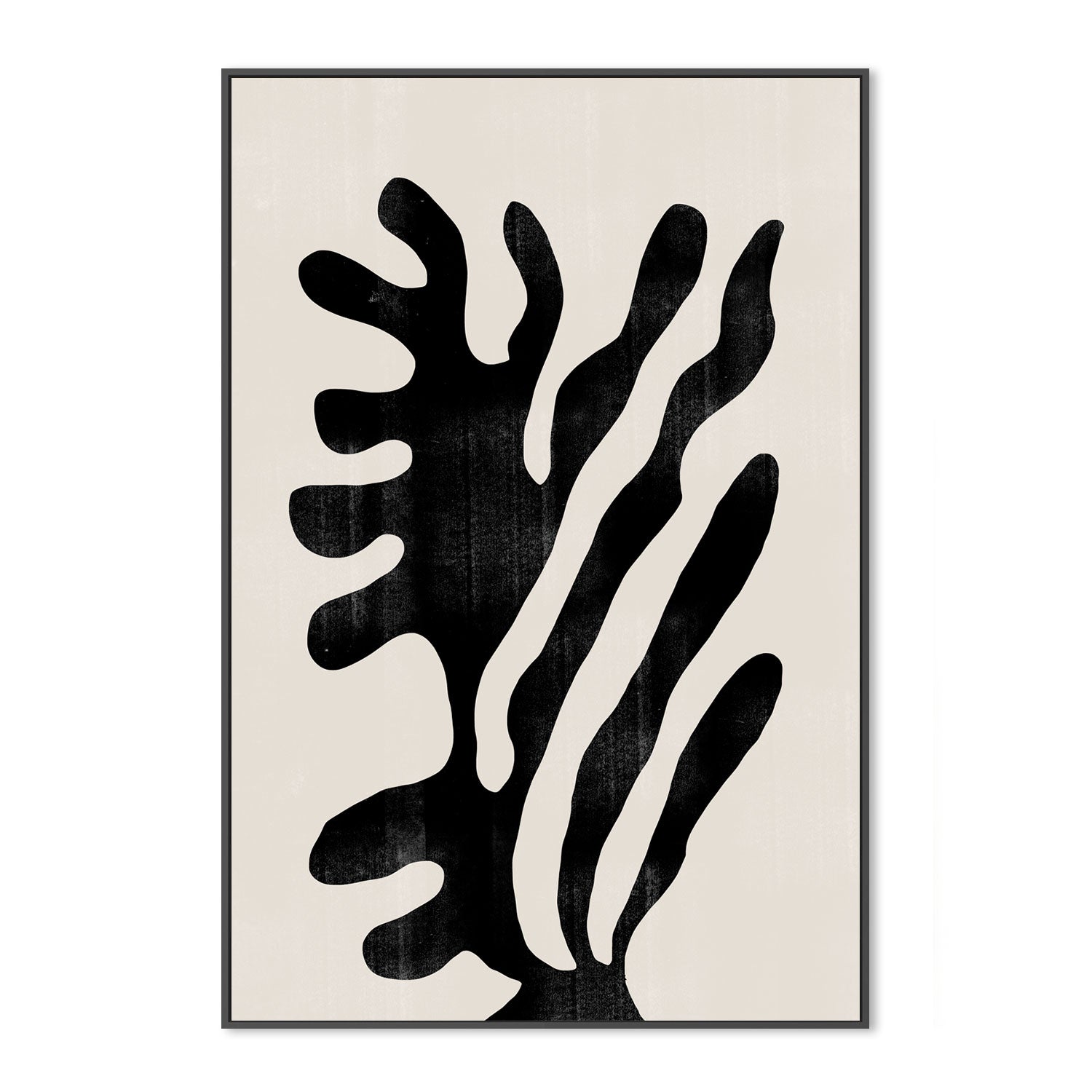 wall-art-print-canvas-poster-framed-Black Abstract Coral-GIOIA-WALL-ART