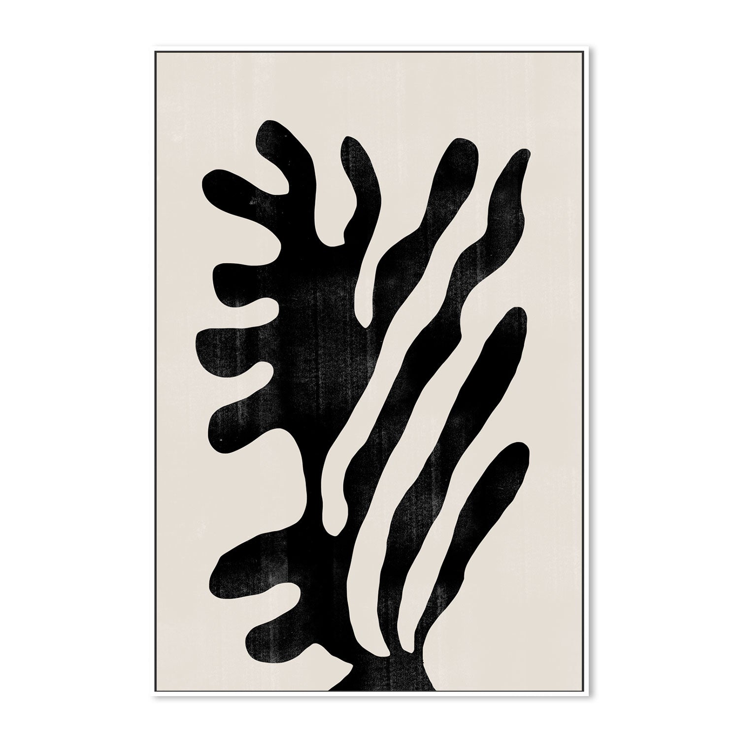 wall-art-print-canvas-poster-framed-Black Abstract Coral-GIOIA-WALL-ART