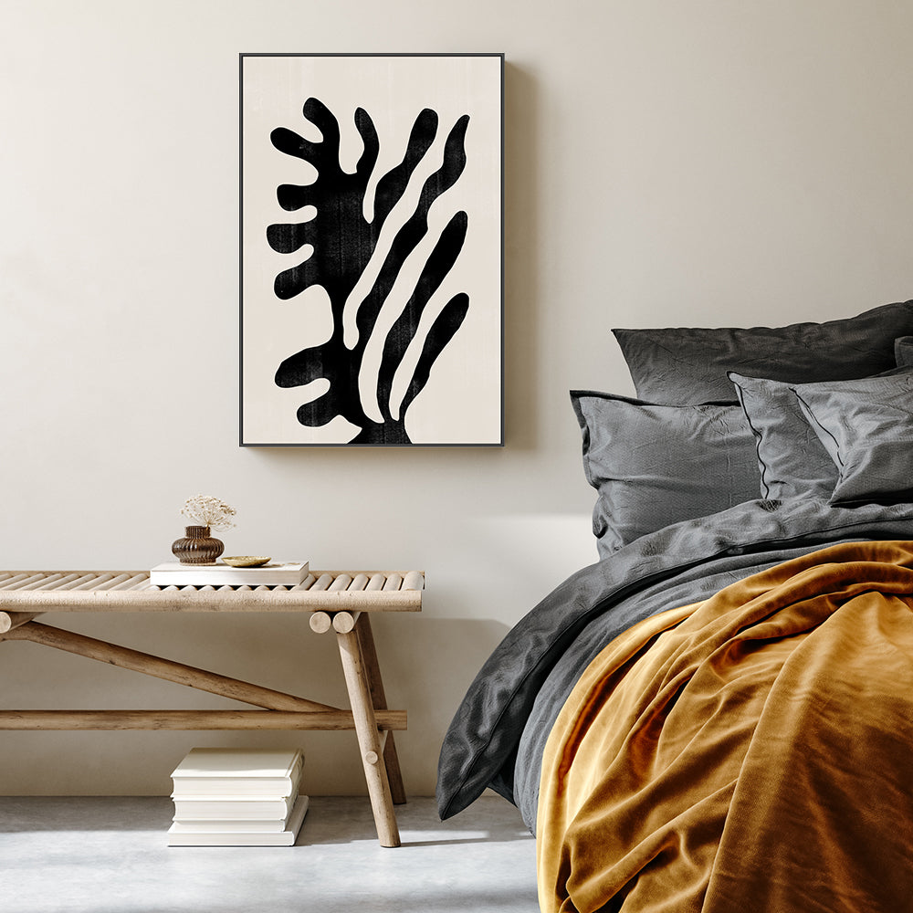 wall-art-print-canvas-poster-framed-Black Abstract Coral-GIOIA-WALL-ART