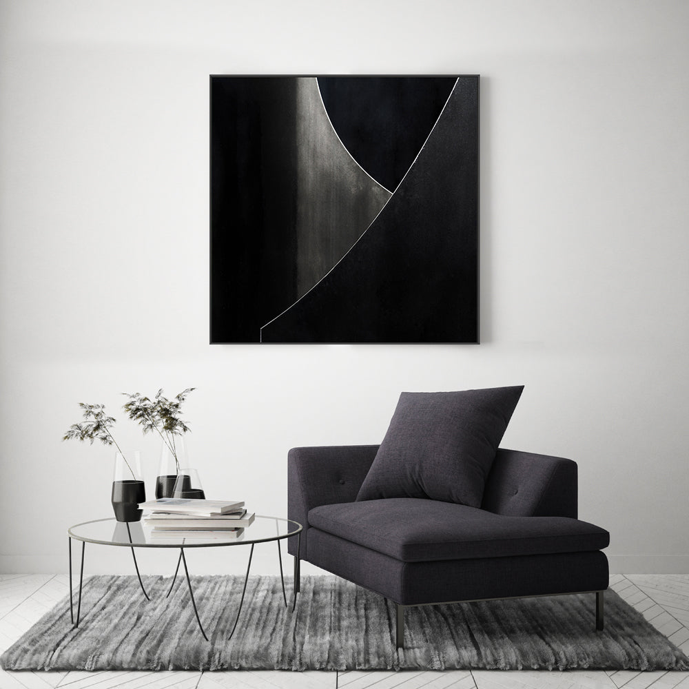 wall-art-print-canvas-poster-framed-Black Abstract Geometry, Style A , By Gilbert Claes-GIOIA-WALL-ART