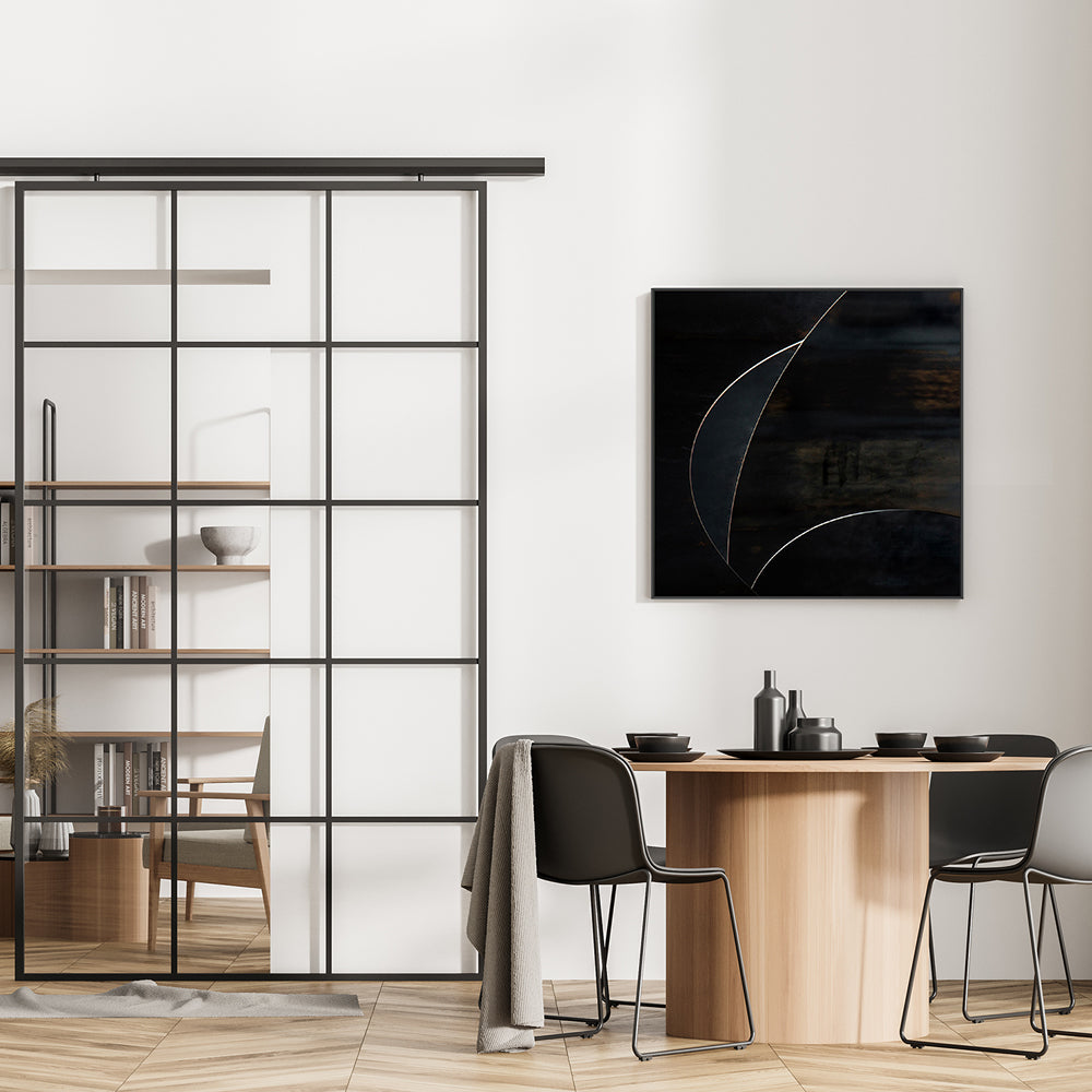 wall-art-print-canvas-poster-framed-Black Abstract Geometry, Style B , By Gilbert Claes-GIOIA-WALL-ART