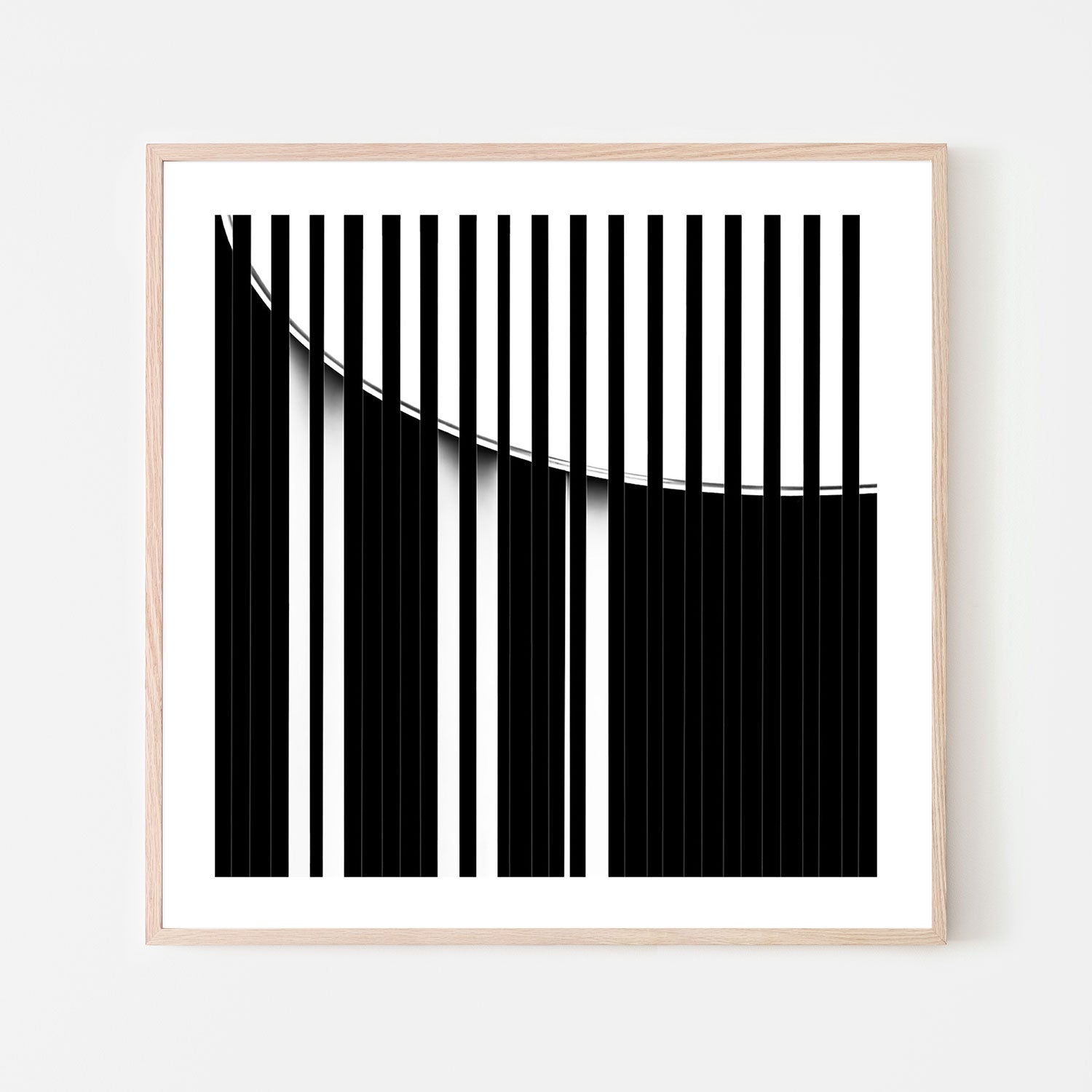 wall-art-print-canvas-poster-framed-Black And White Striped Geometry, Style A , By Gilbert Claes-GIOIA-WALL-ART