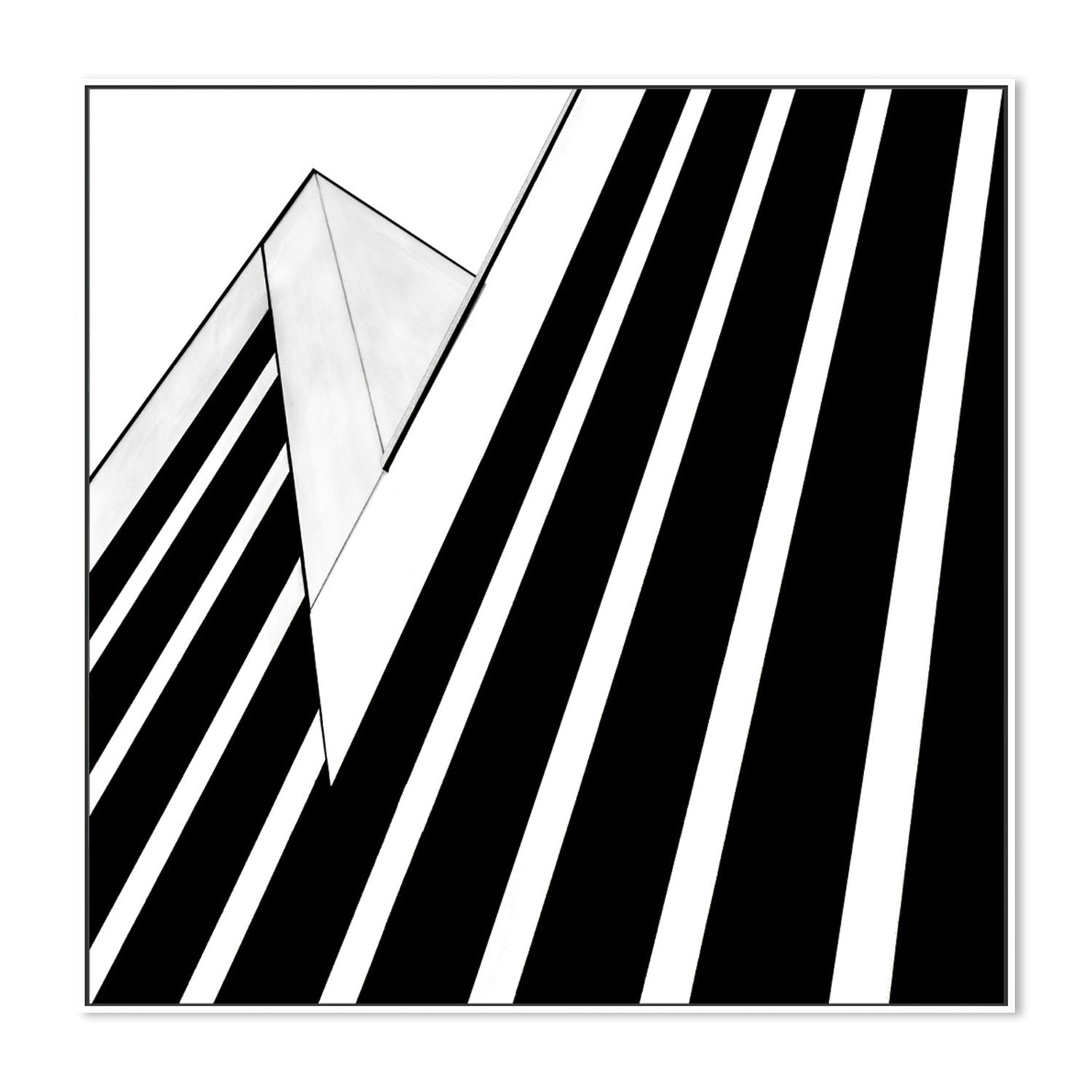 wall-art-print-canvas-poster-framed-Black And White Striped Geometry, Style B , By Gilbert Claes-GIOIA-WALL-ART