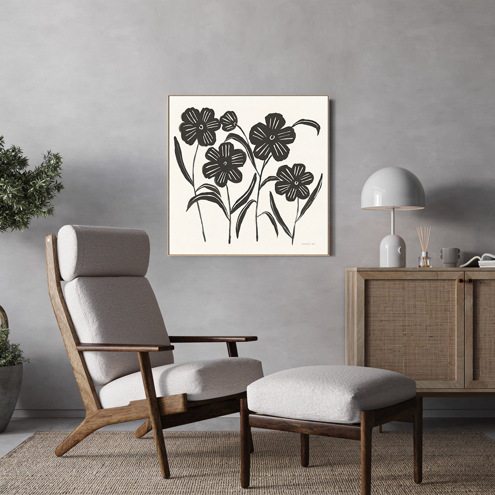 wall-art-print-canvas-poster-framed-Black Flowers, Style A , By Danhui Nai-GIOIA-WALL-ART