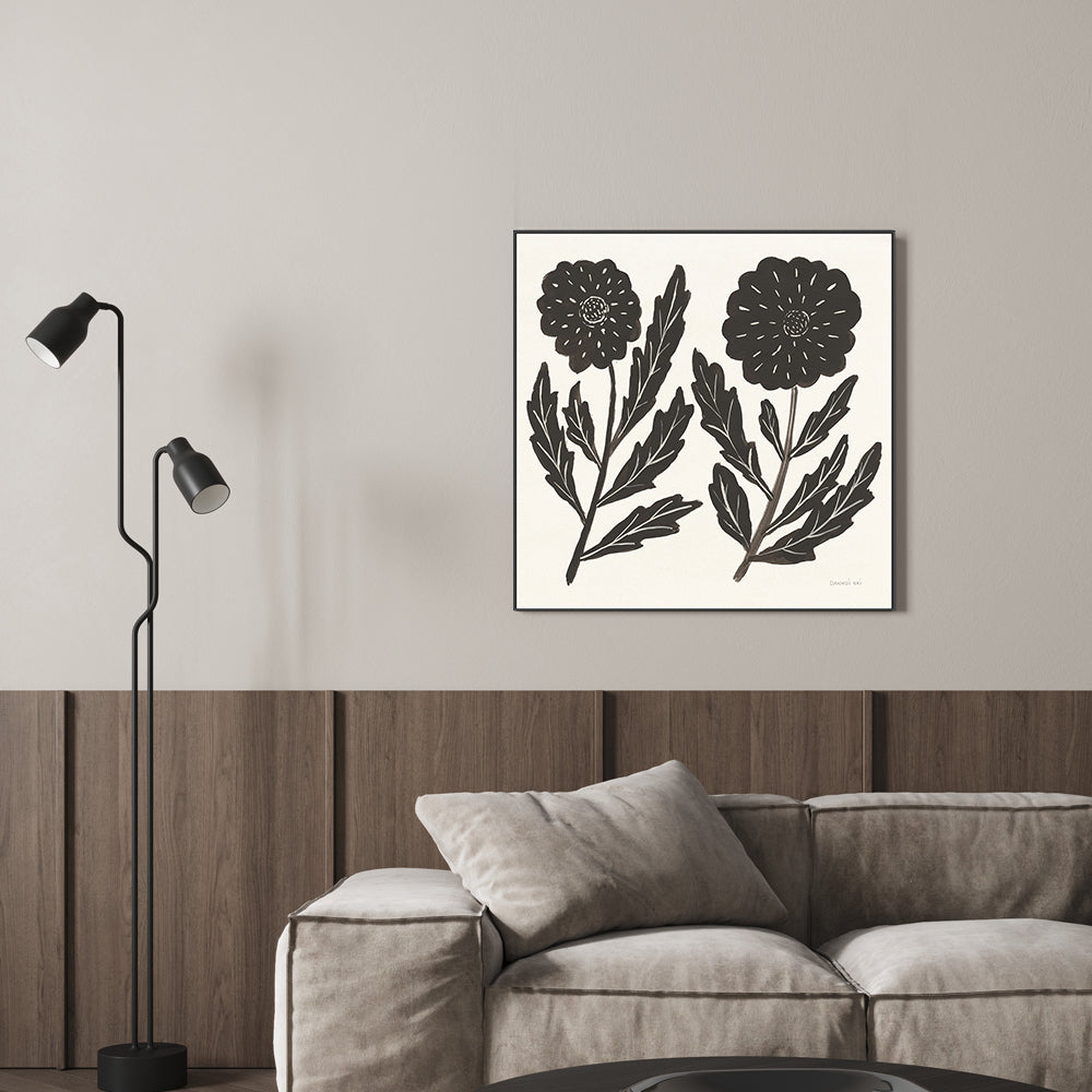 wall-art-print-canvas-poster-framed-Black Flowers, Style B , By Danhui Nai-GIOIA-WALL-ART