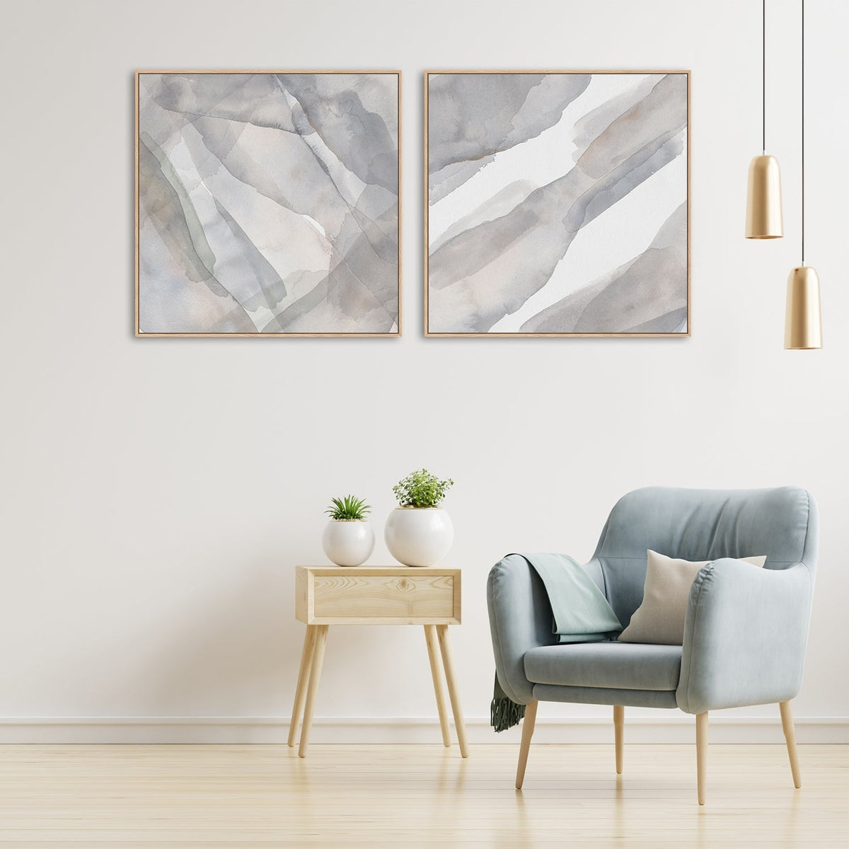 wall-art-print-canvas-poster-framed-Black Forest Watercolour, Set Of 2-by-Emily Wood-Gioia Wall Art