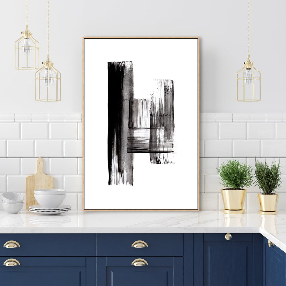 wall-art-print-canvas-poster-framed-Black Ink Stroke, Style B-by-Danushka Abeygoda-Gioia Wall Art