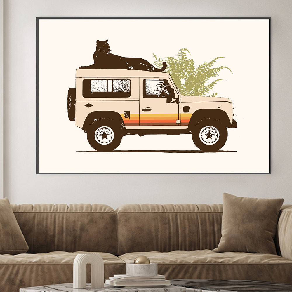wall-art-print-canvas-poster-framed-Black Panther Safari, By Florent Bodart-GIOIA-WALL-ART