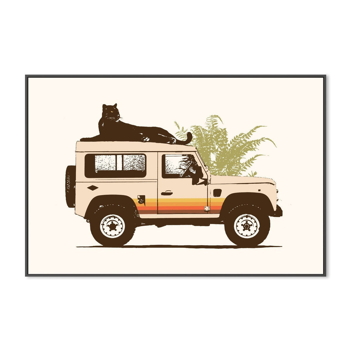 wall-art-print-canvas-poster-framed-Black Panther Safari, By Florent Bodart-GIOIA-WALL-ART