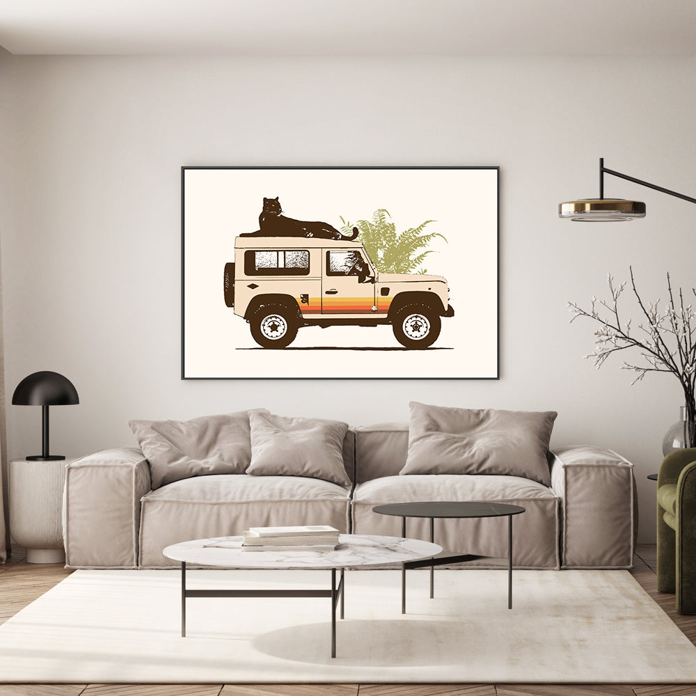 wall-art-print-canvas-poster-framed-Black Panther Safari, By Florent Bodart-GIOIA-WALL-ART