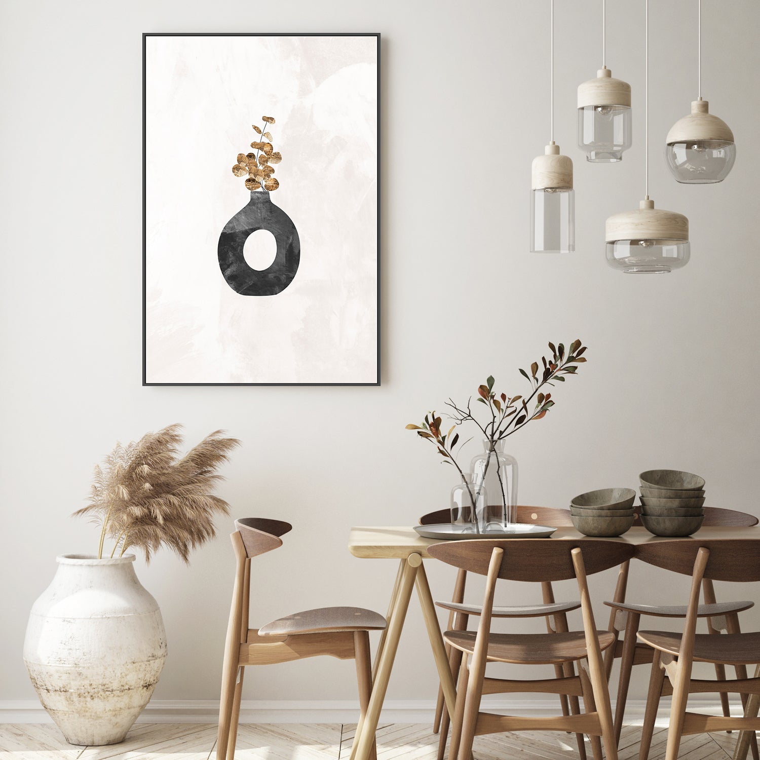 wall-art-print-canvas-poster-framed-Black Potted Plant, Style A , By Sarah Manovski-GIOIA-WALL-ART