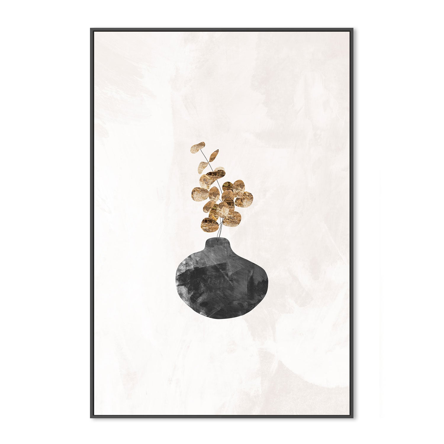 wall-art-print-canvas-poster-framed-Black Potted Plant, Style B , By Sarah Manovski-GIOIA-WALL-ART