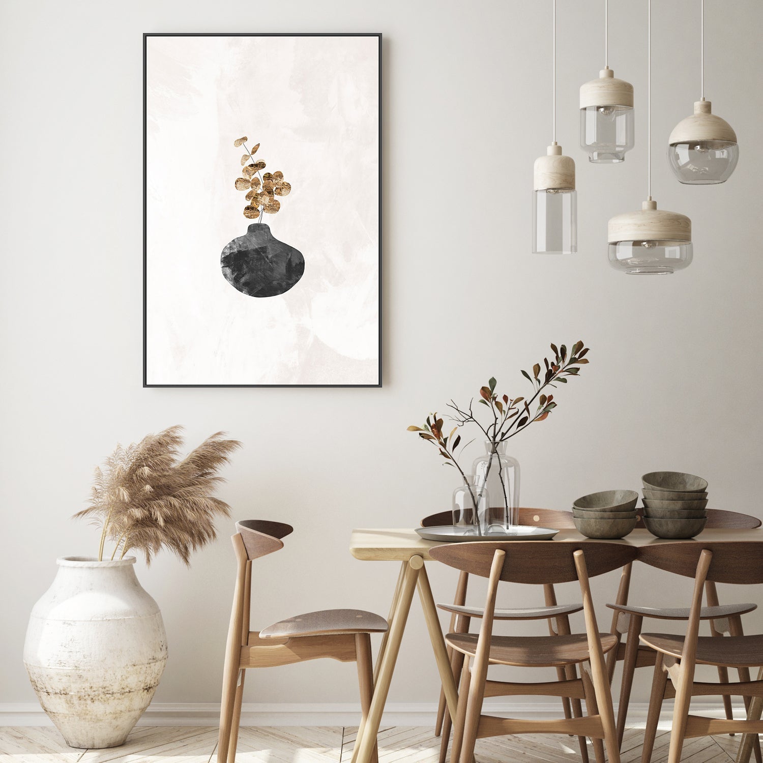 wall-art-print-canvas-poster-framed-Black Potted Plant, Style B , By Sarah Manovski-GIOIA-WALL-ART