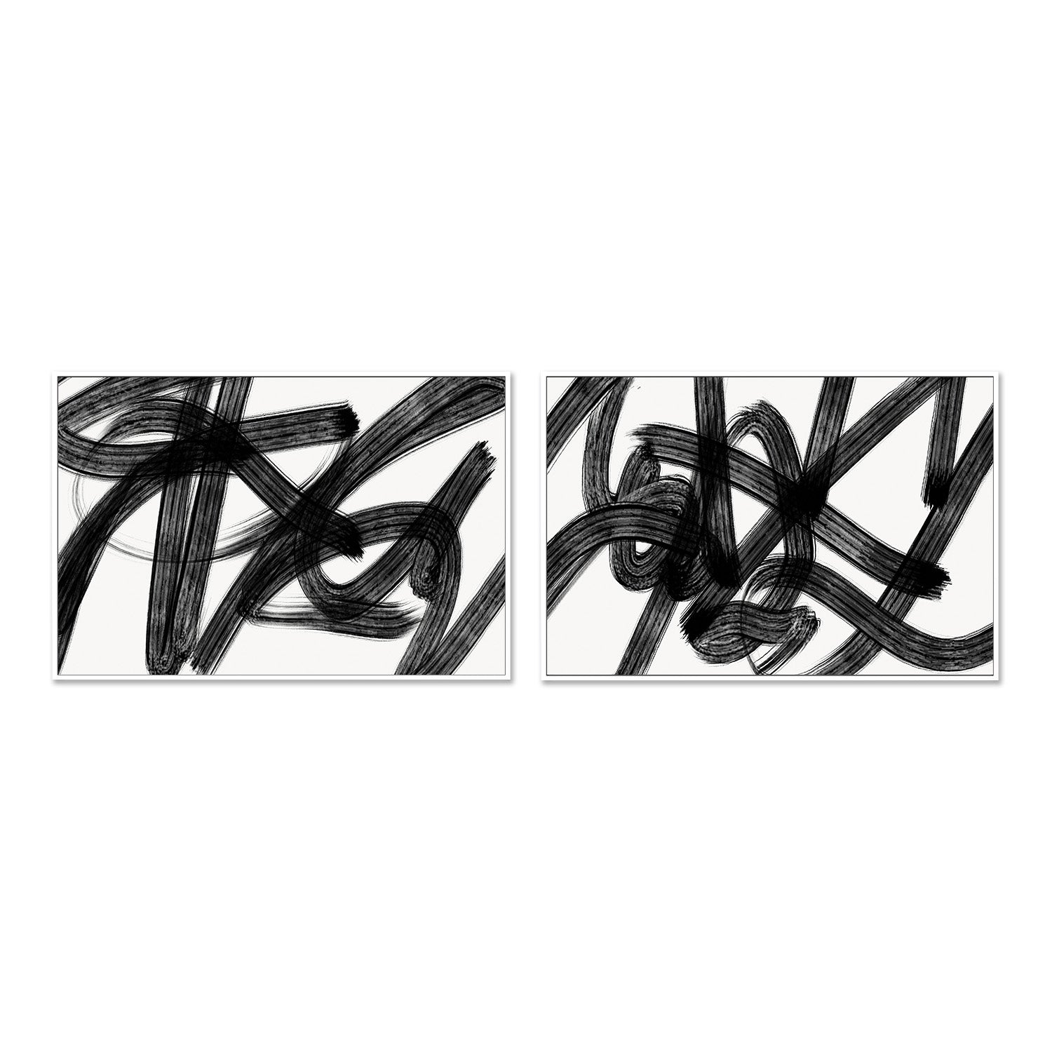 wall-art-print-canvas-poster-framed-Black Scribbles, Style A & B, Set Of 2 , By Kim Curinga-5
