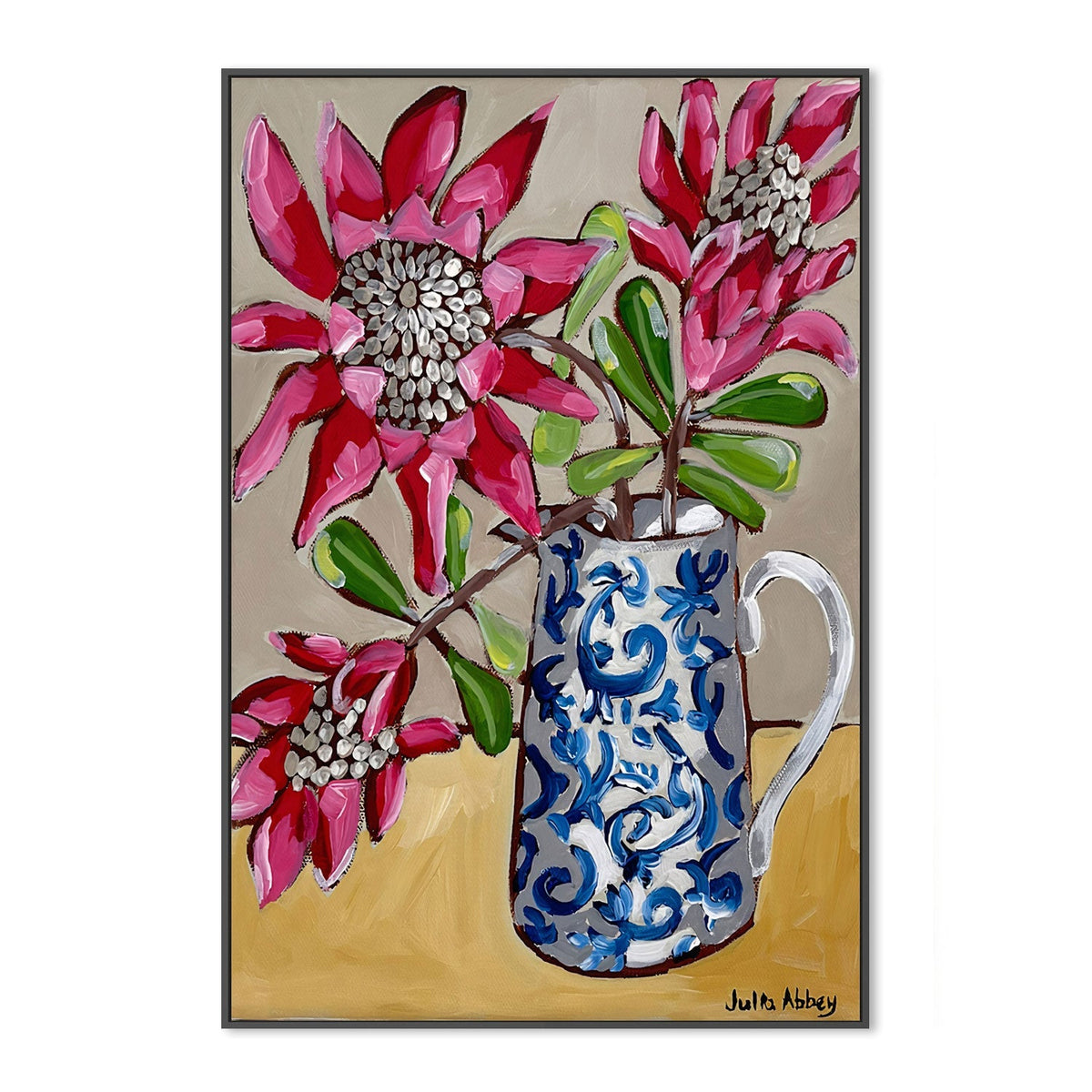 wall-art-print-canvas-poster-framed-Blooming Proteas , By Julia Abbey-3