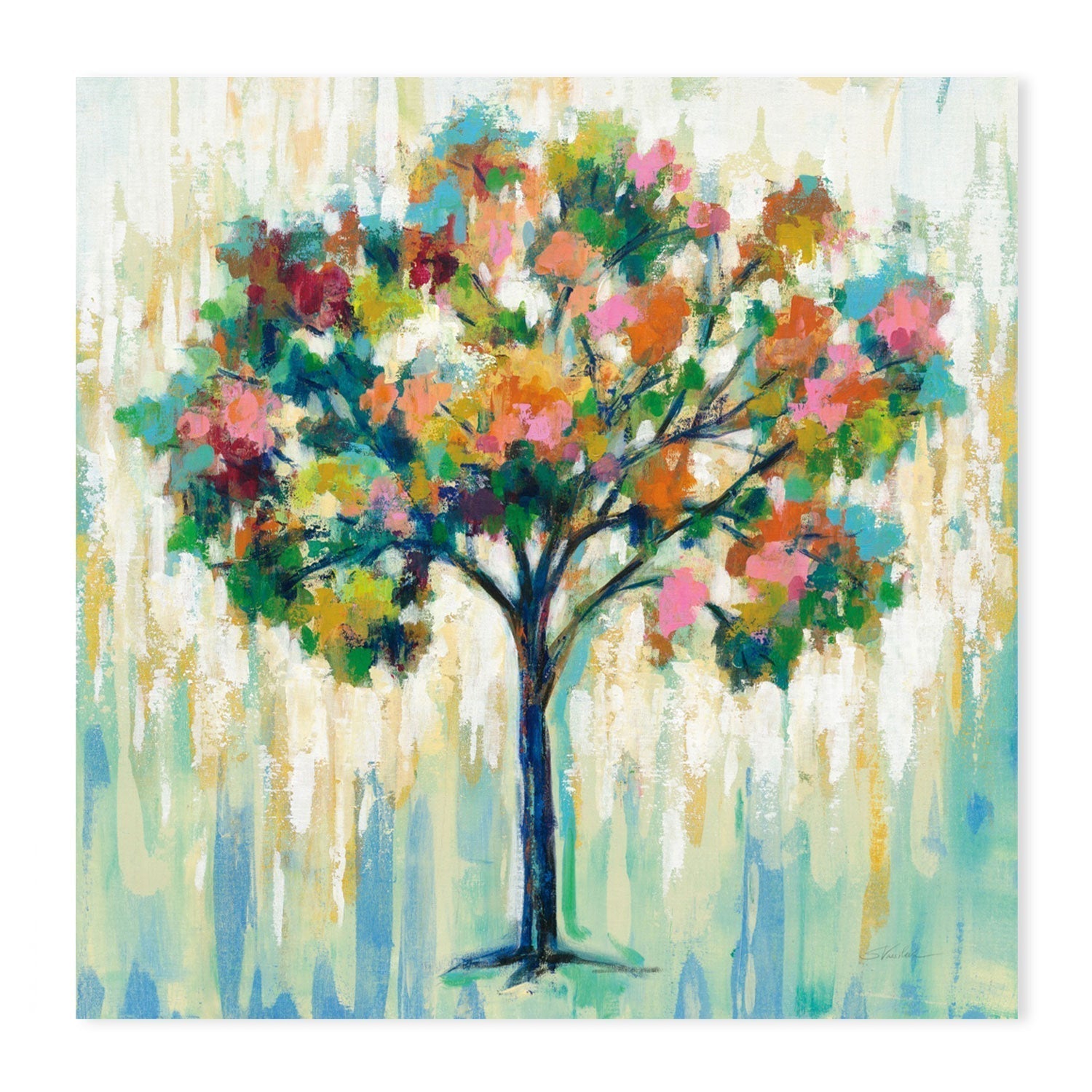 wall-art-print-canvas-poster-framed-Blooming Tree-by-Silvia Vassileva-Gioia Wall Art