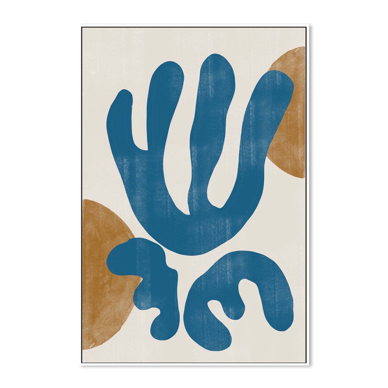 wall-art-print-canvas-poster-framed-Blue Abstract Coral, Style B-GIOIA-WALL-ART