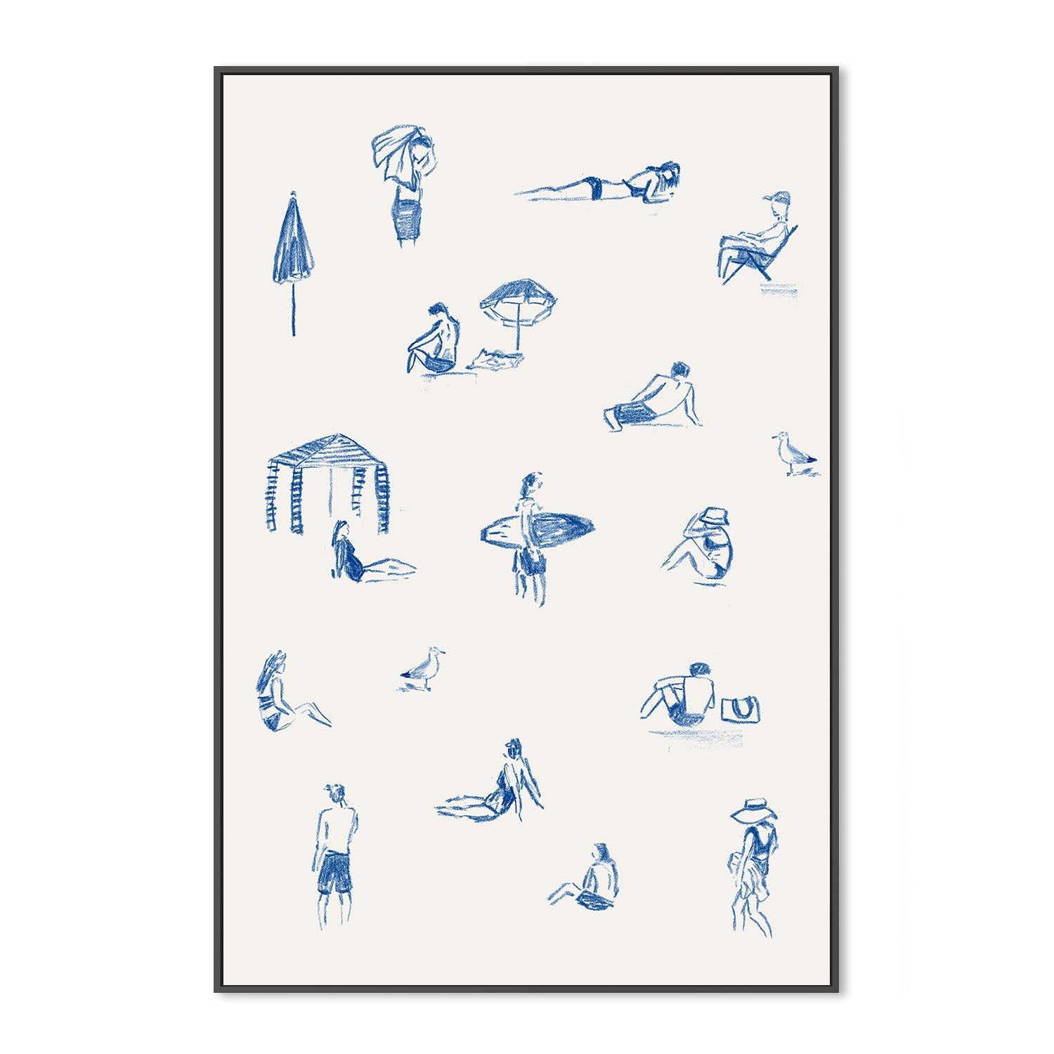 wall-art-print-canvas-poster-framed-Blue Beach People Portrait , By Cass Deller-3