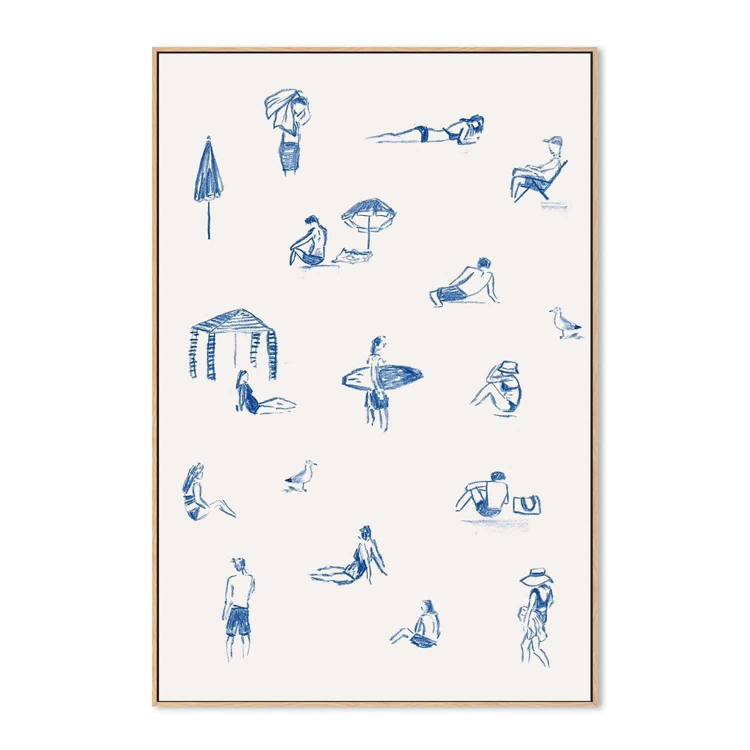 wall-art-print-canvas-poster-framed-Blue Beach People Portrait , By Cass Deller-4