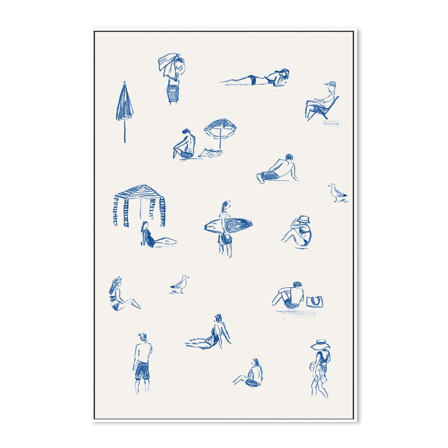 wall-art-print-canvas-poster-framed-Blue Beach People Portrait , By Cass Deller-5