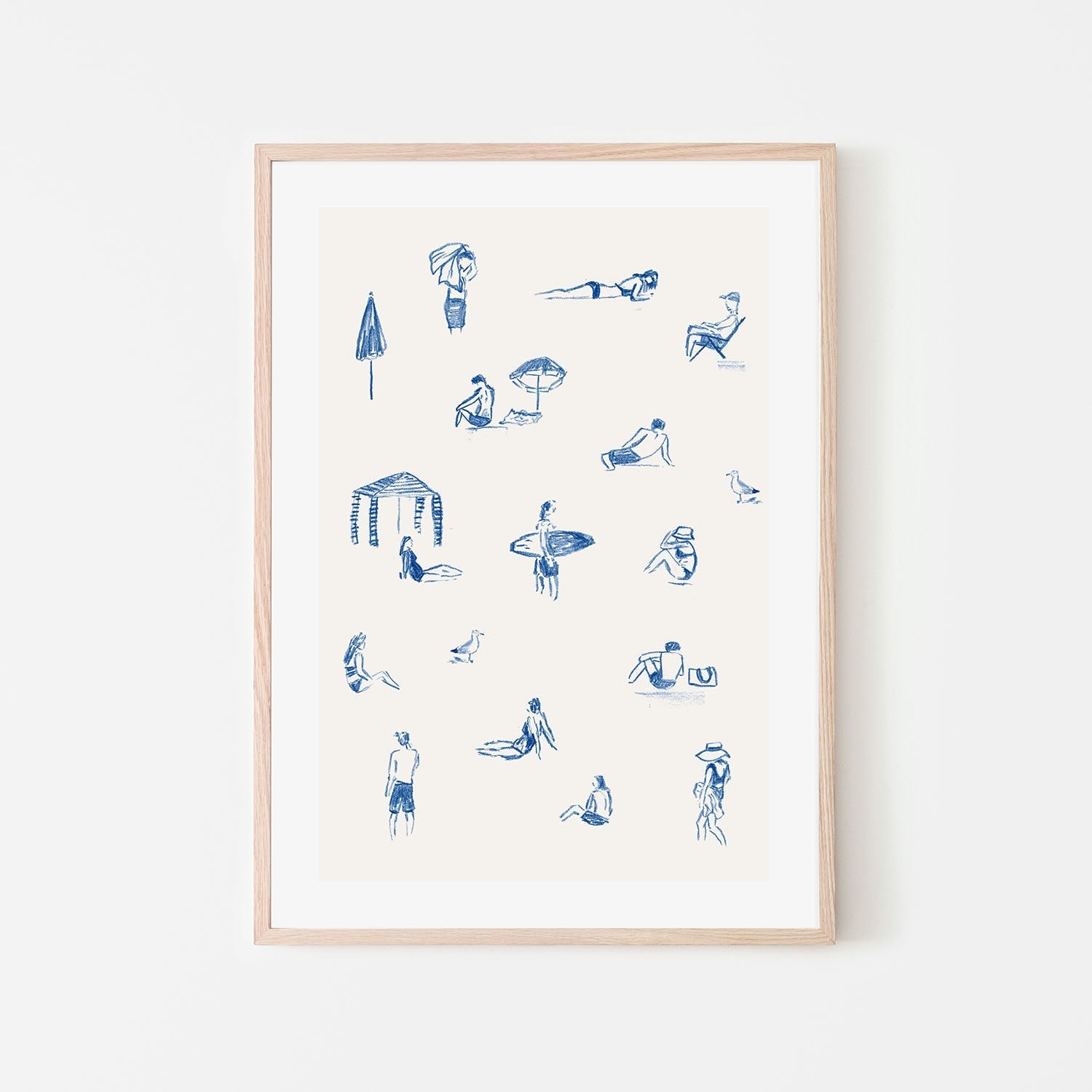 wall-art-print-canvas-poster-framed-Blue Beach People Portrait , By Cass Deller-6
