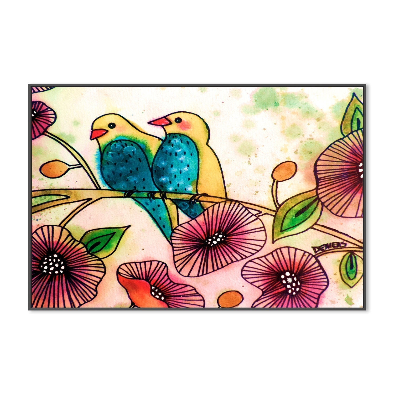 wall-art-print-canvas-poster-framed-Blue Belly Birds-GIOIA-WALL-ART