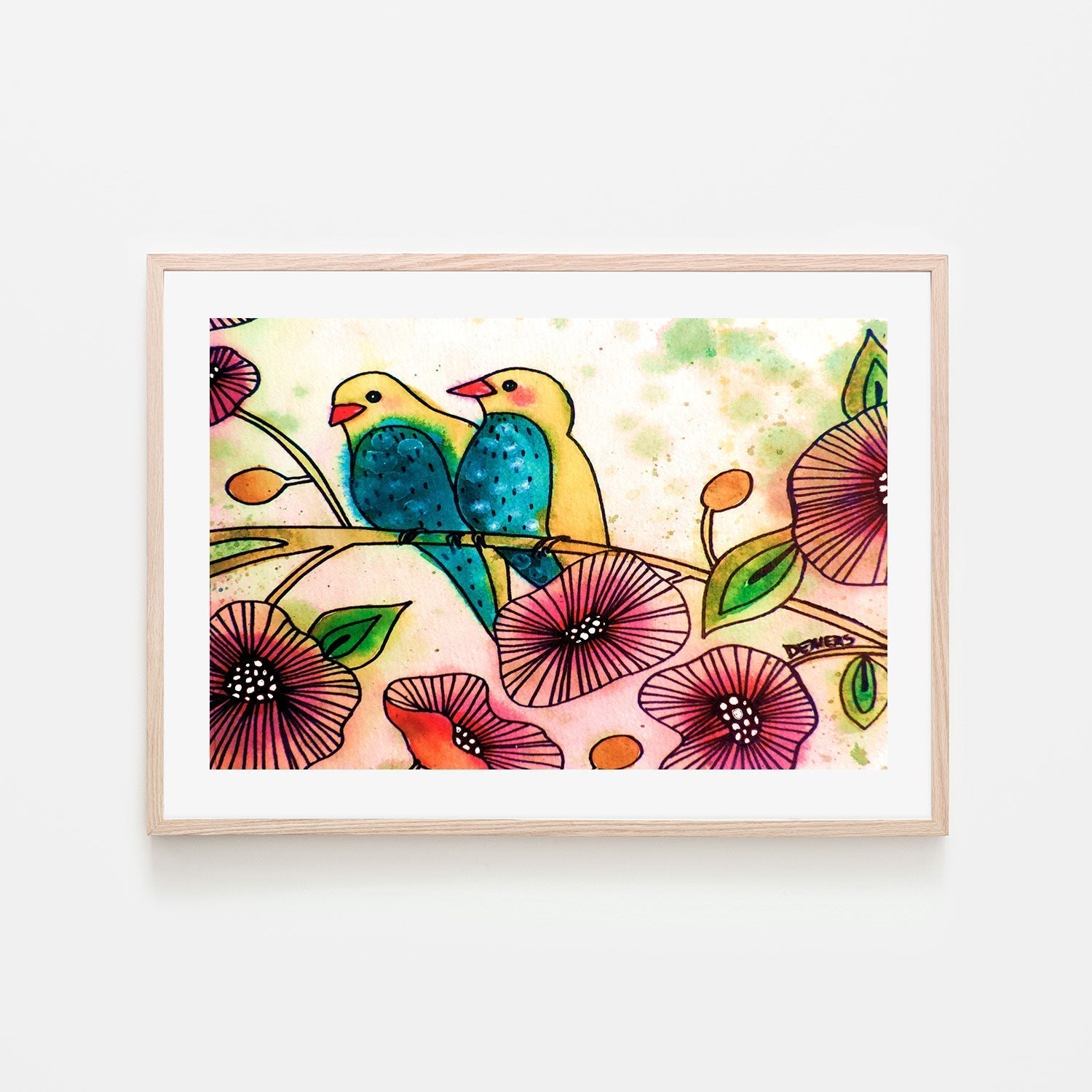 wall-art-print-canvas-poster-framed-Blue Belly Birds-GIOIA-WALL-ART