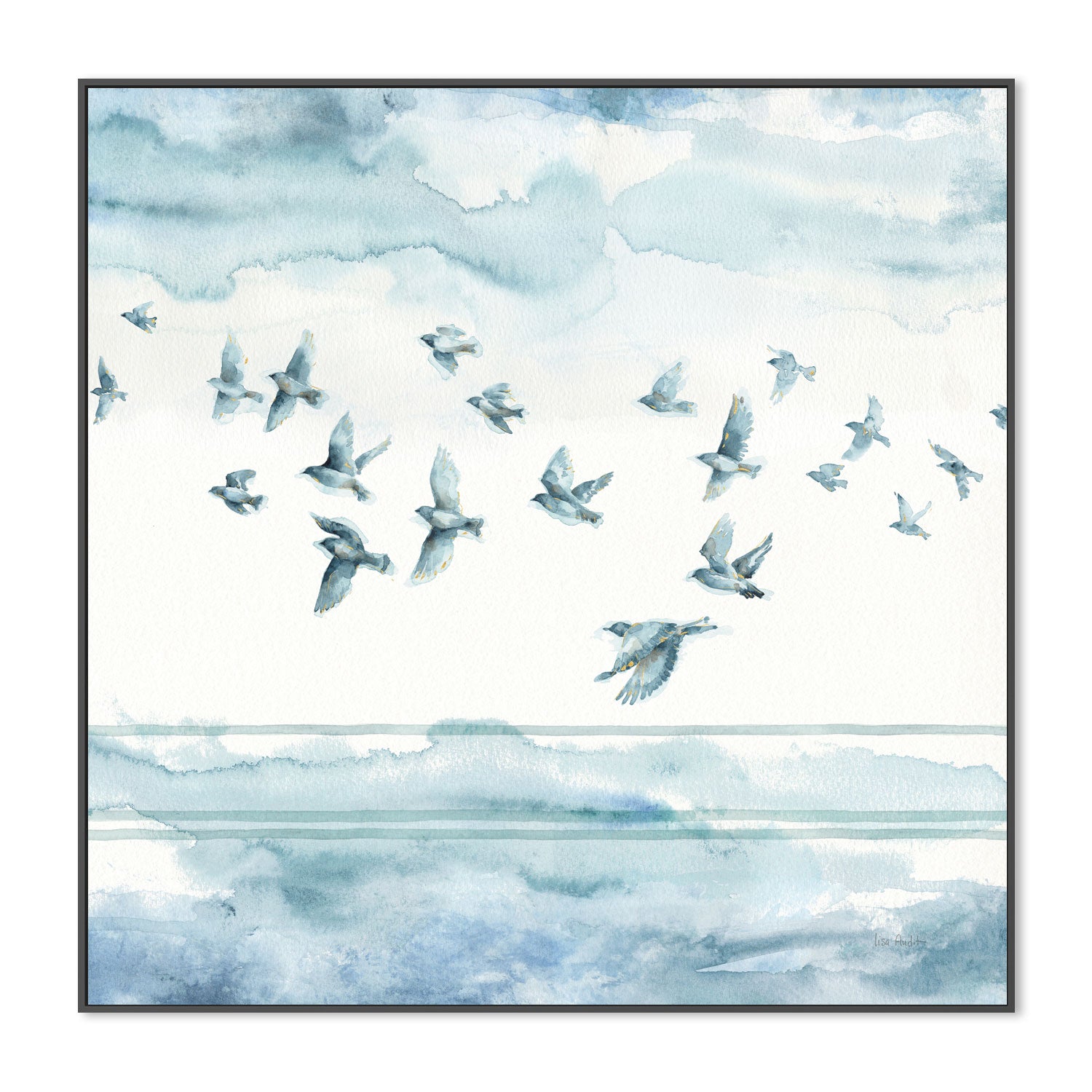 wall-art-print-canvas-poster-framed-Blue Birds , By Lisa Audit-GIOIA-WALL-ART