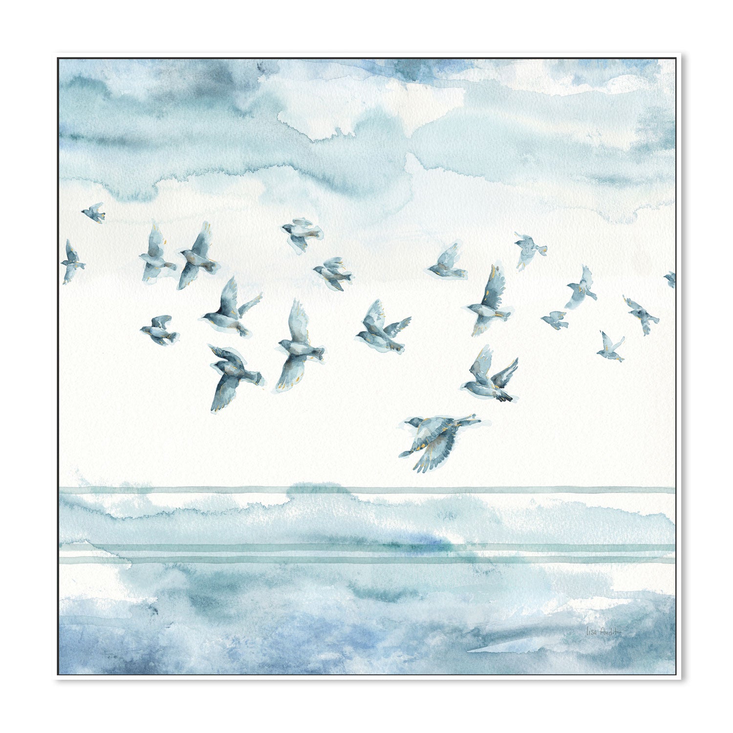 wall-art-print-canvas-poster-framed-Blue Birds , By Lisa Audit-GIOIA-WALL-ART