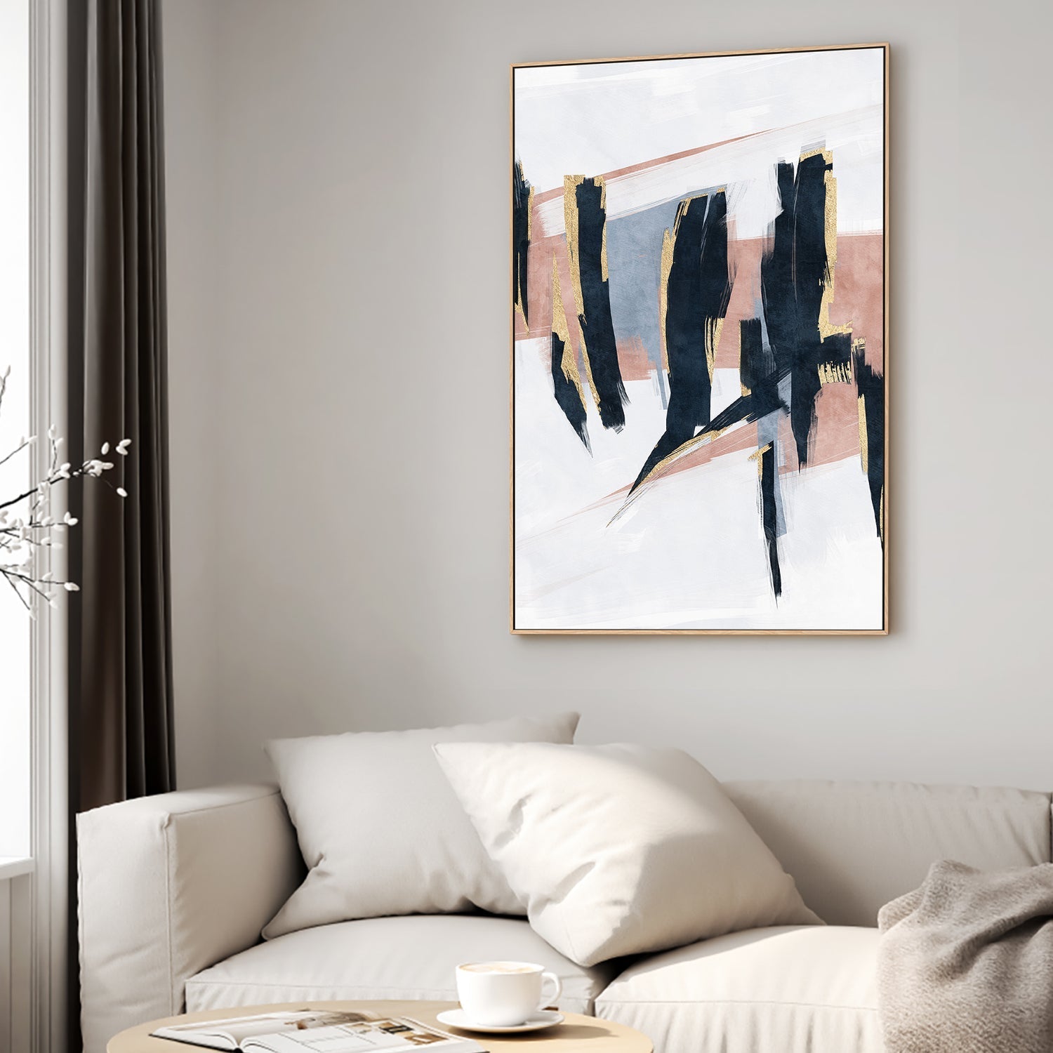 wall-art-print-canvas-poster-framed-Blue Blush, Style A , By Oliver Tabby-2