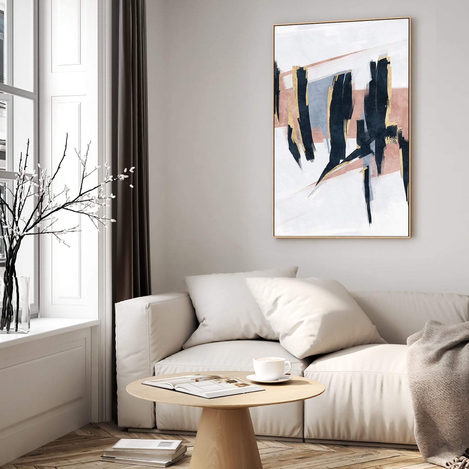 wall-art-print-canvas-poster-framed-Blue Blush, Style A , By Oliver Tabby-7