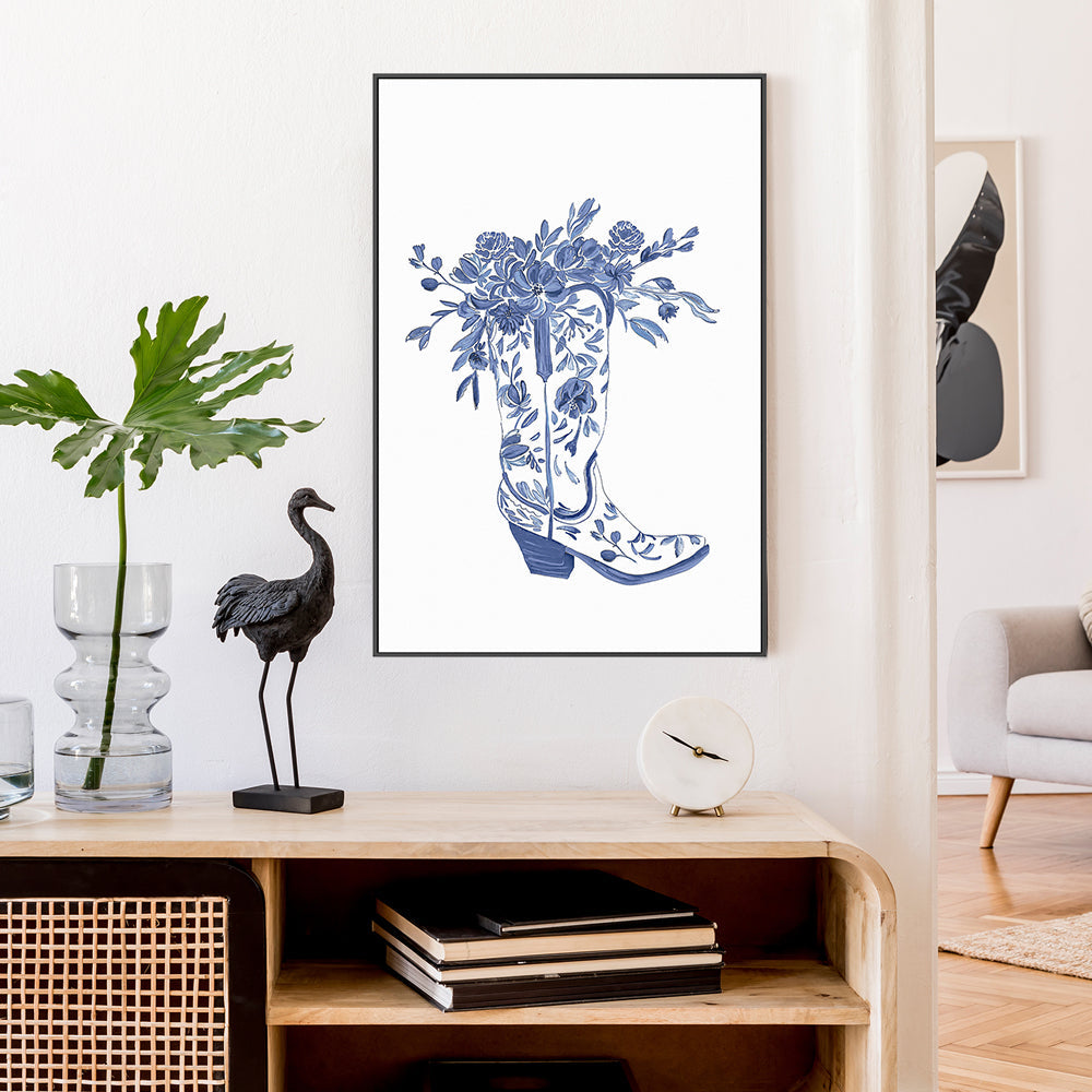 wall-art-print-canvas-poster-framed-Blue Boot , By Lady Hana-2