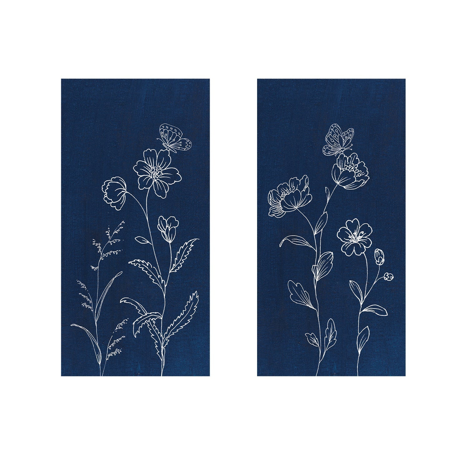wall-art-print-canvas-poster-framed-Blue Butterfly Garden, Set of 2-by-Danhui Nai-Gioia Wall Art