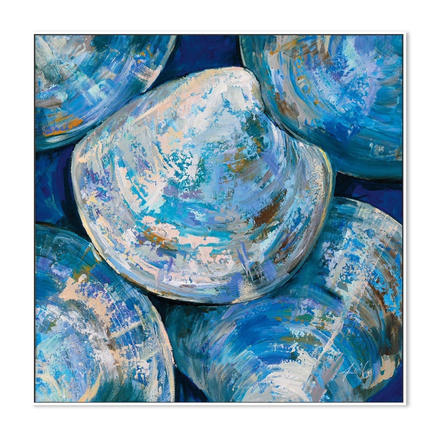 wall-art-print-canvas-poster-framed-Blue Cherry Stones-by-Jeanette Vertentes-Gioia Wall Art