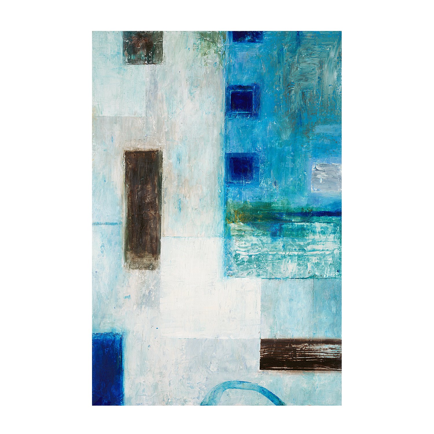 wall-art-print-canvas-poster-framed-Blue City Blocks, Style B , By Chris Mills-1