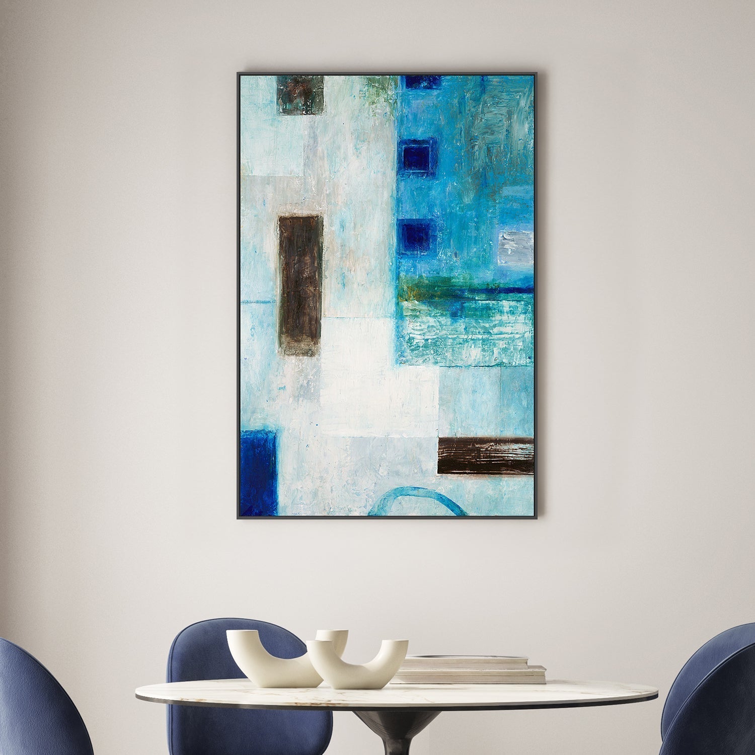 wall-art-print-canvas-poster-framed-Blue City Blocks, Style B , By Chris Mills-2