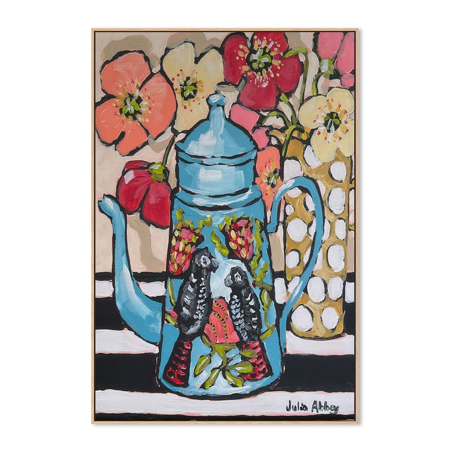 wall-art-print-canvas-poster-framed-Blue Coffee Pot , By Julia Abbey-4