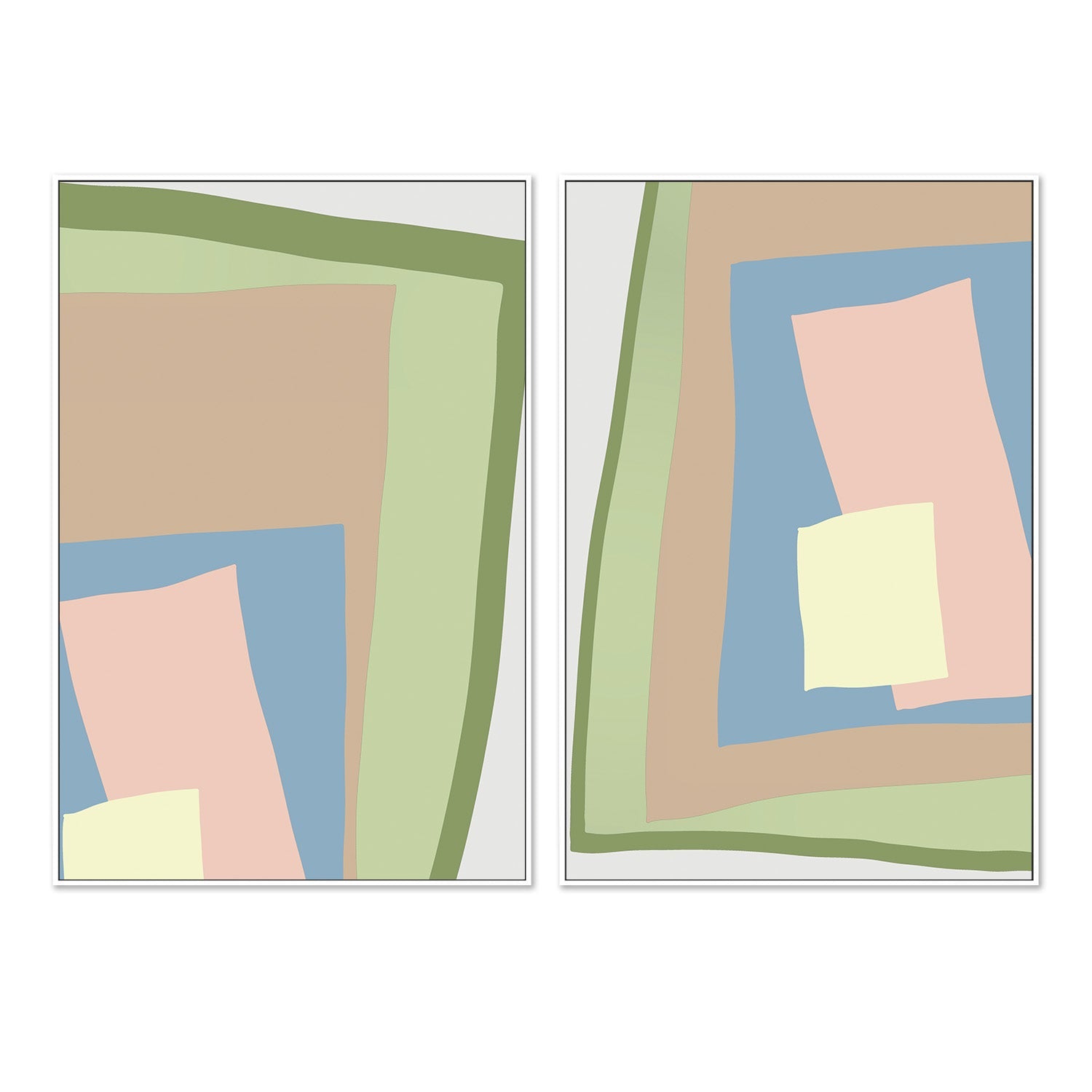 wall-art-print-canvas-poster-framed-Blue Cut Out, Style A & B, Set Of 2 , By JL Design-5