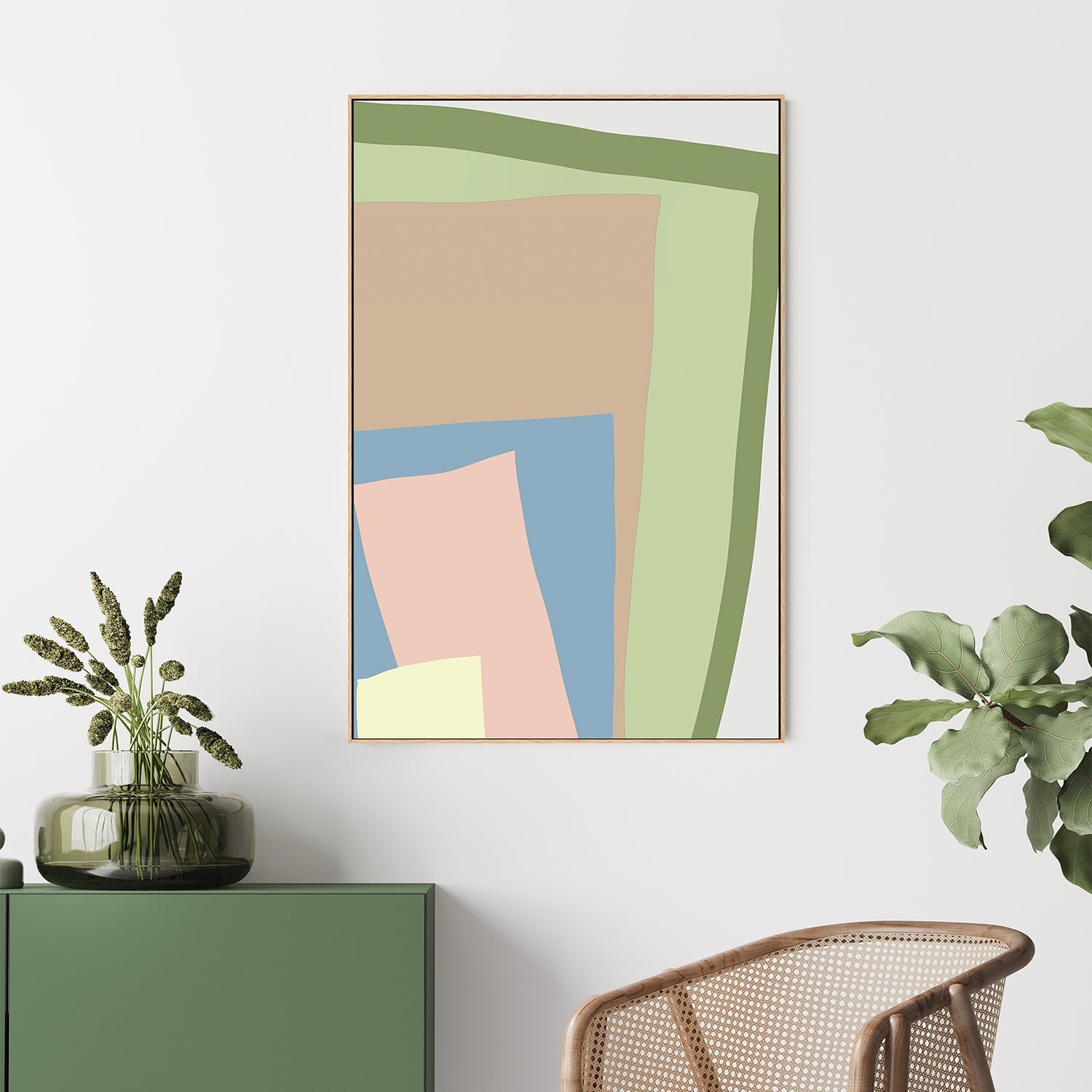 wall-art-print-canvas-poster-framed-Blue Cut Out, Style A , By JL Design-7