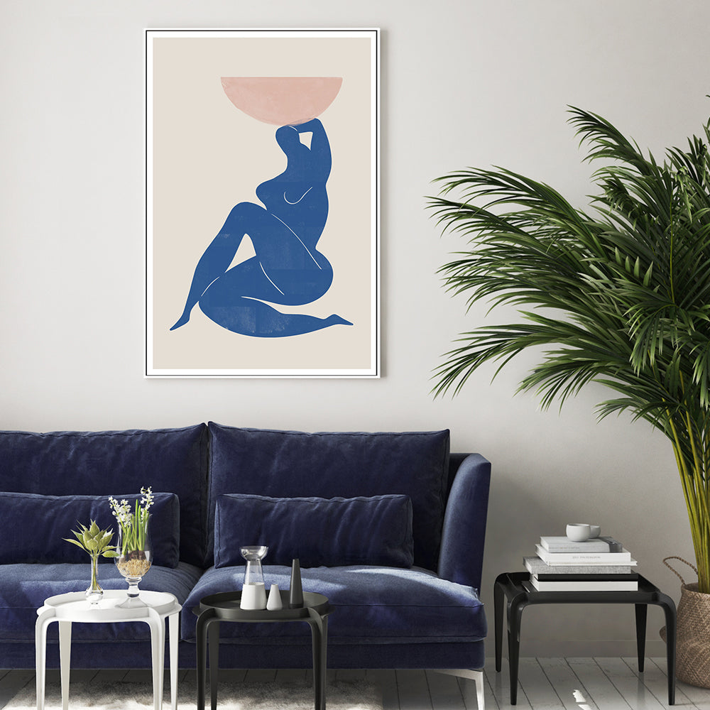 wall-art-print-canvas-poster-framed-Blue Divine Woman, Style C-GIOIA-WALL-ART