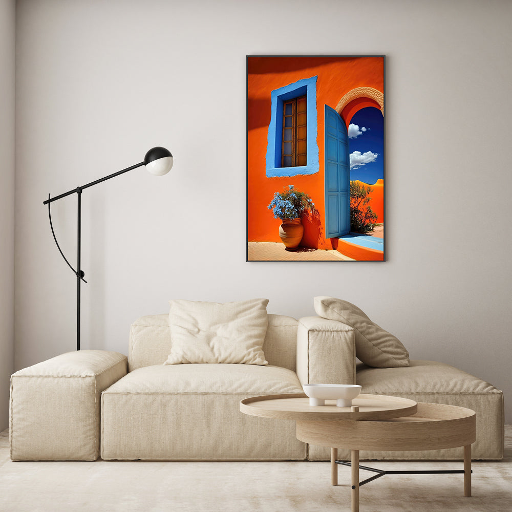 wall-art-print-canvas-poster-framed-Blue Door , By Treechild-GIOIA-WALL-ART