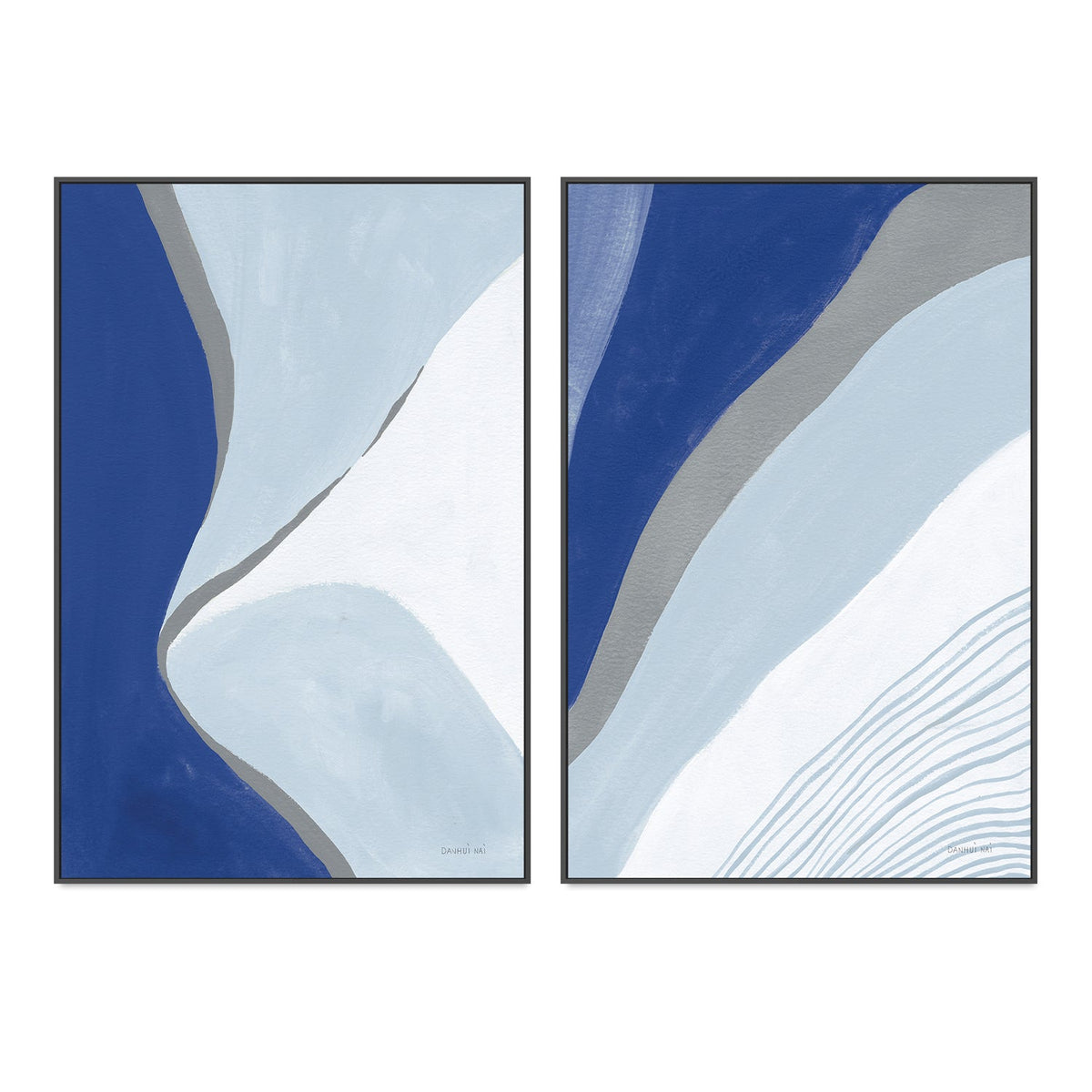 wall-art-print-canvas-poster-framed-Blue Electric, Style A & B, Set Of 2 , By Danhui Nai-GIOIA-WALL-ART