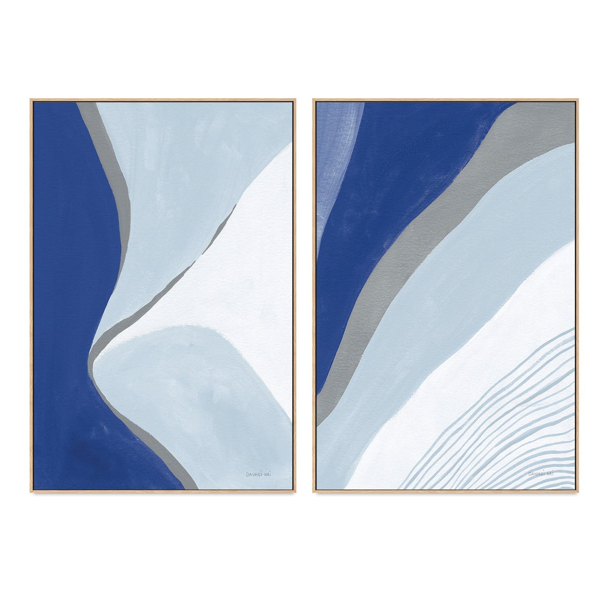 wall-art-print-canvas-poster-framed-Blue Electric, Style A & B, Set Of 2 , By Danhui Nai-GIOIA-WALL-ART